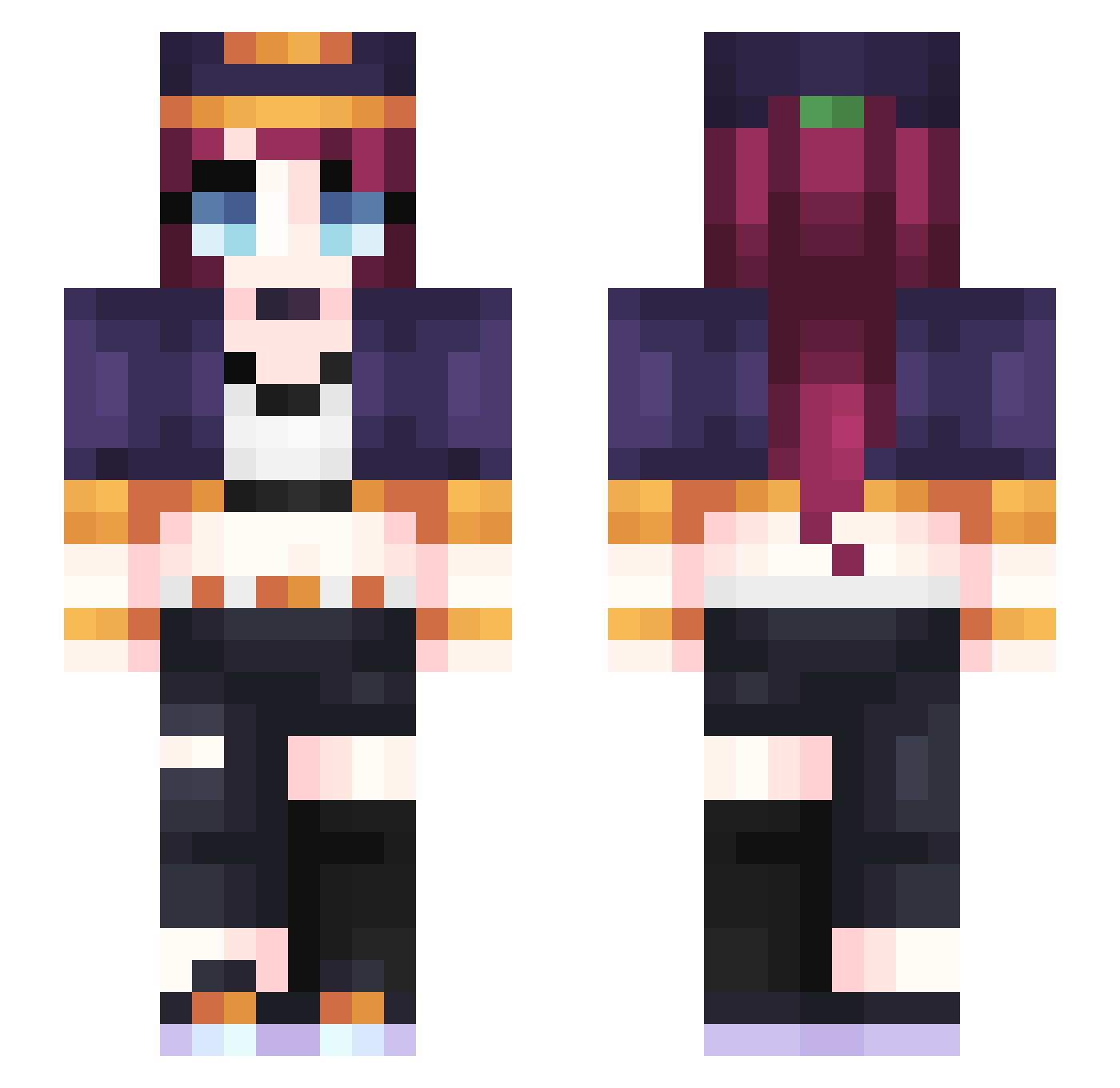 BaeJooHyunn Minecraft skin, front and back view