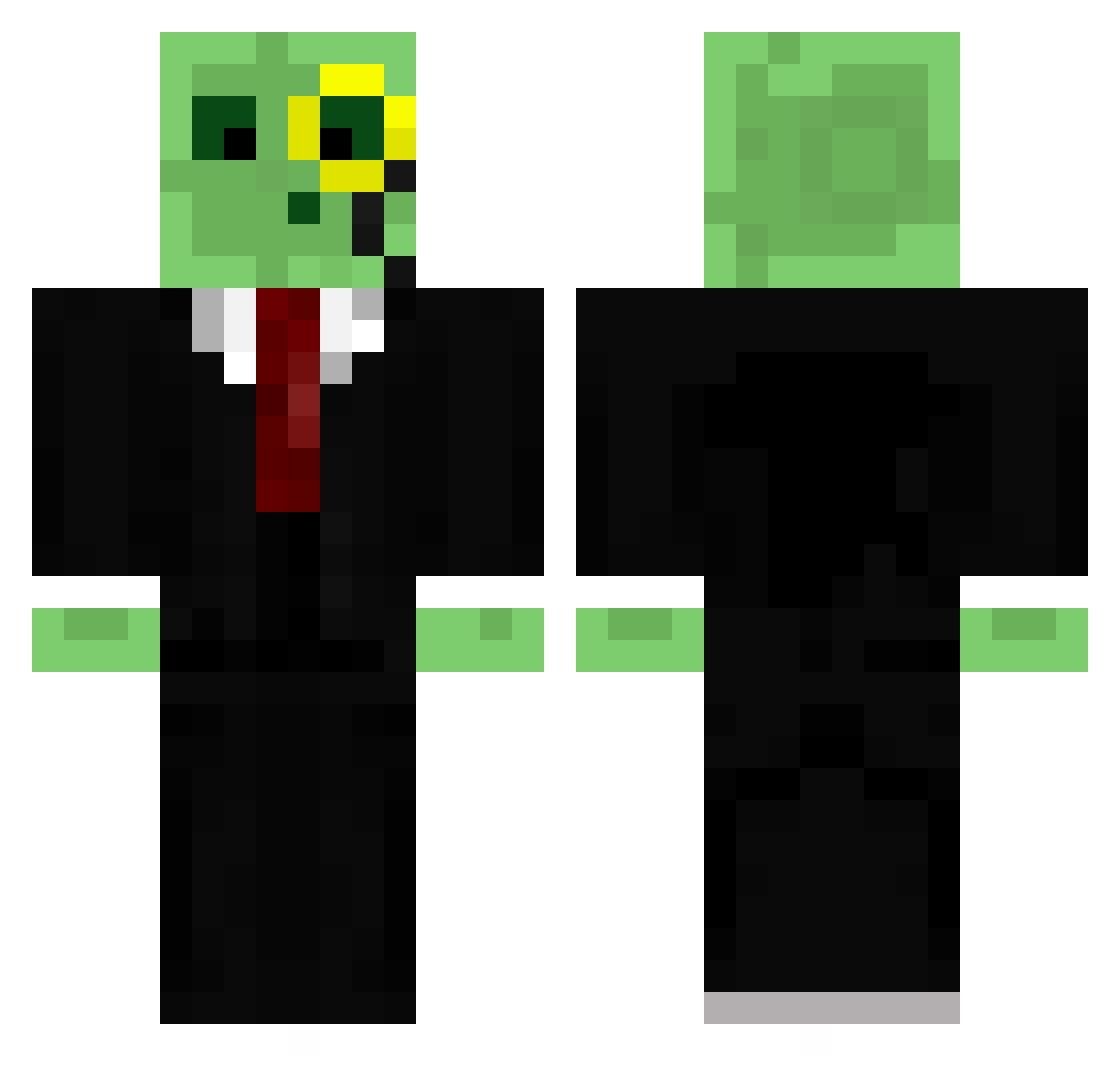 R1CCA2 Minecraft skin, front and back view