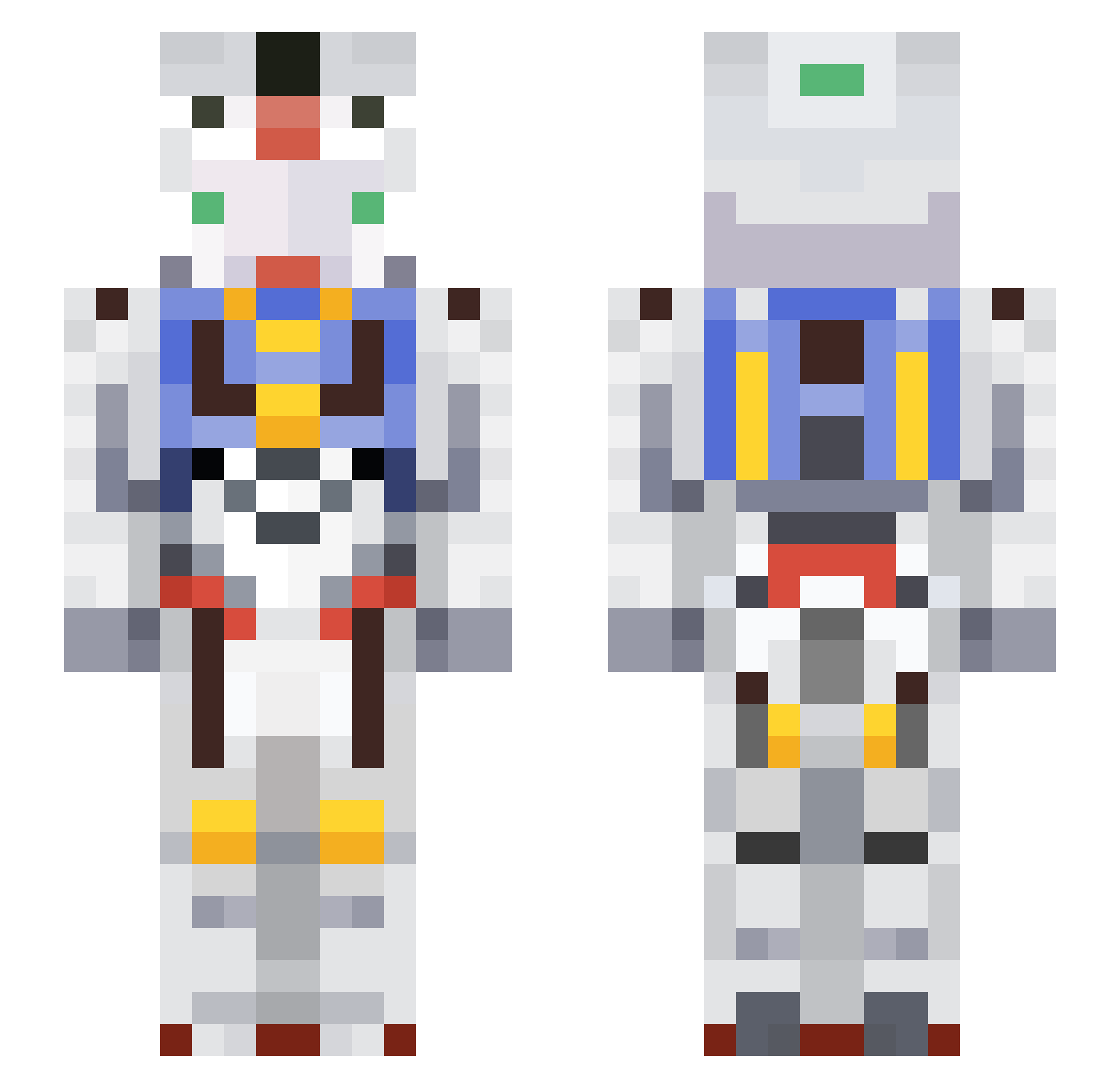 ZedBlade Minecraft skin, front and back view