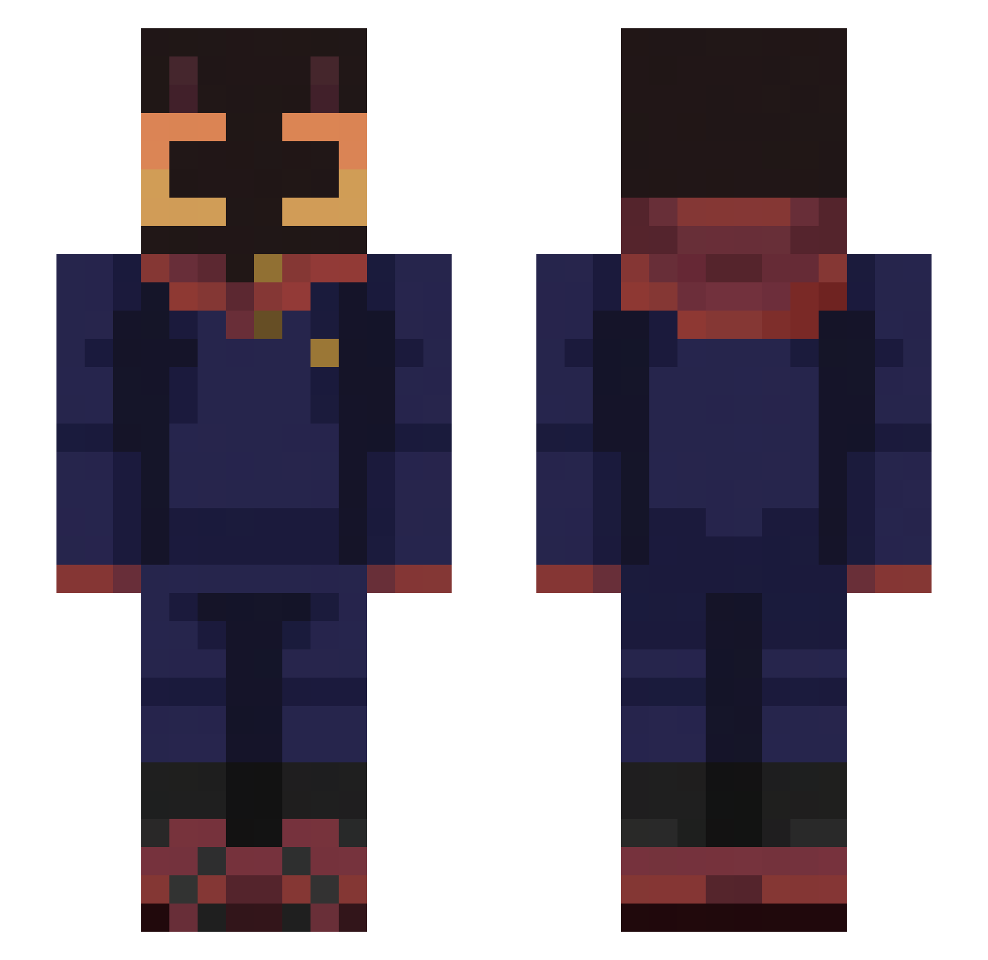 Gato_GuerrerO_Y Minecraft skin, front and back view