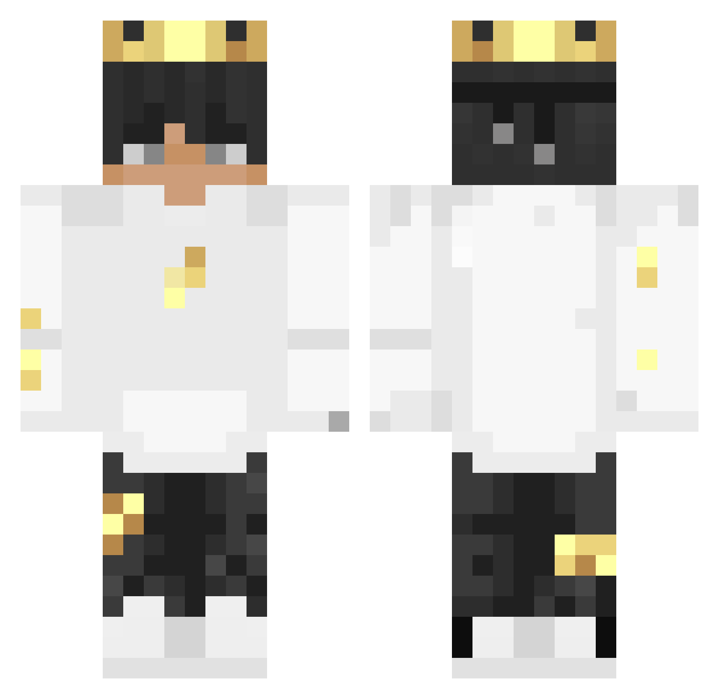 PiterKing10 Minecraft skin, front and back view