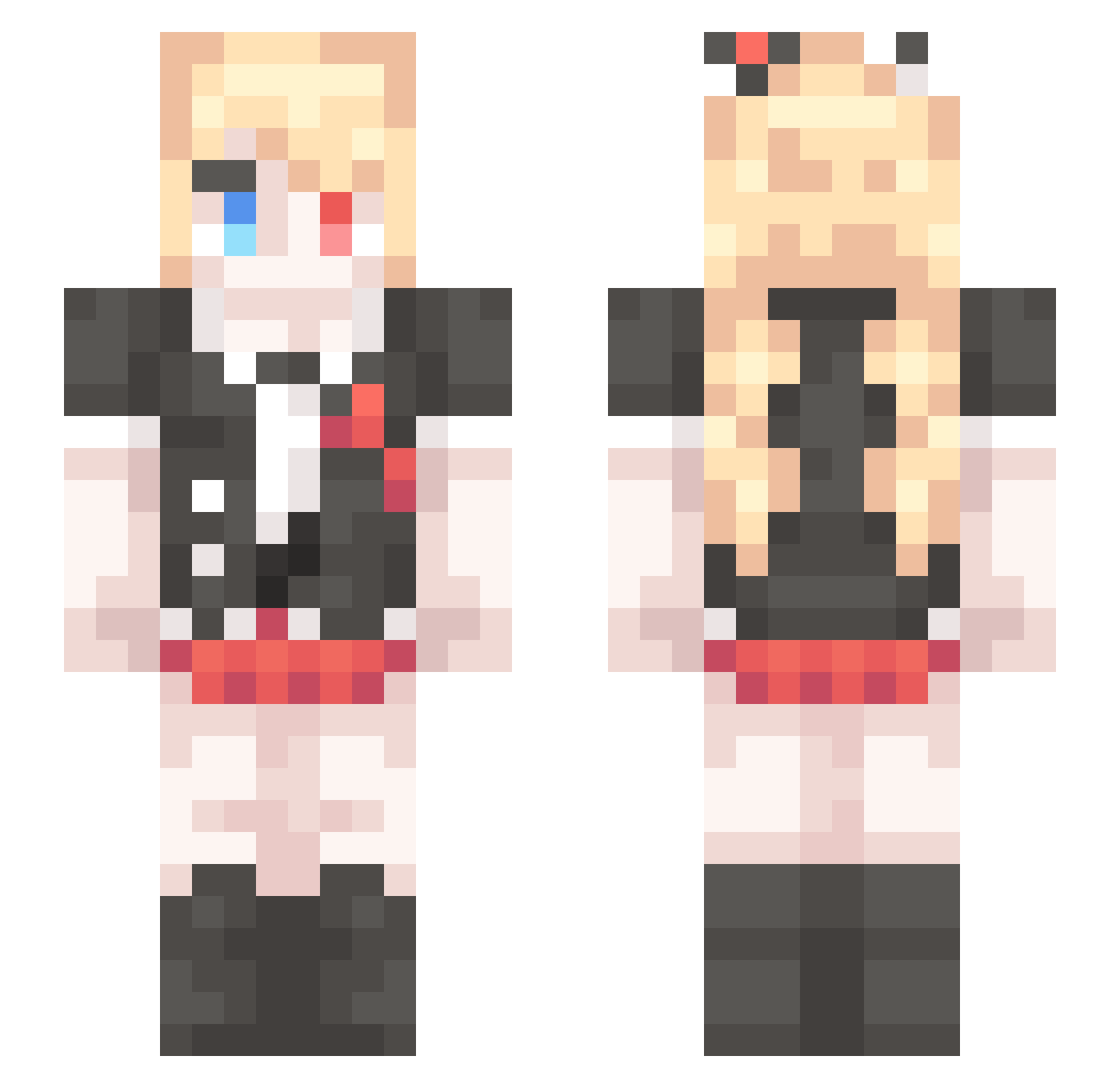 Despairic Minecraft skin, front and back view