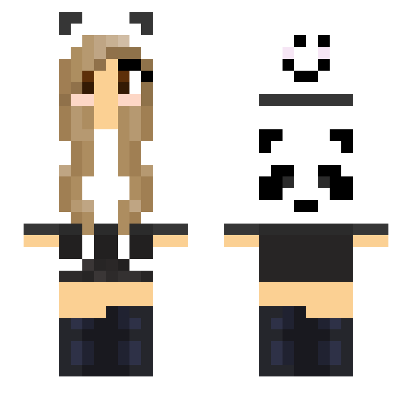 ninteu Minecraft skin, front and back view