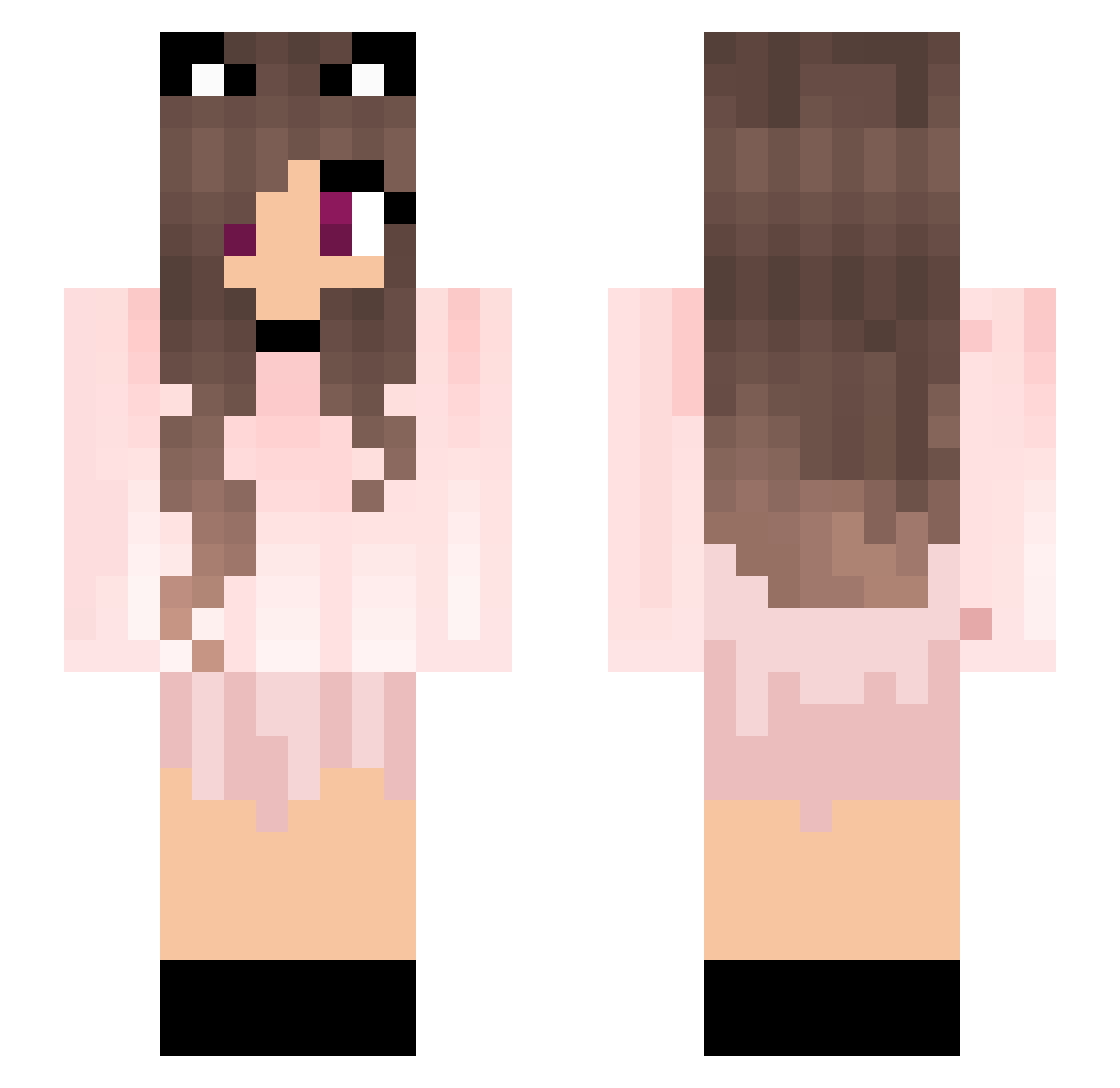 Tinitusi Minecraft skin, front and back view