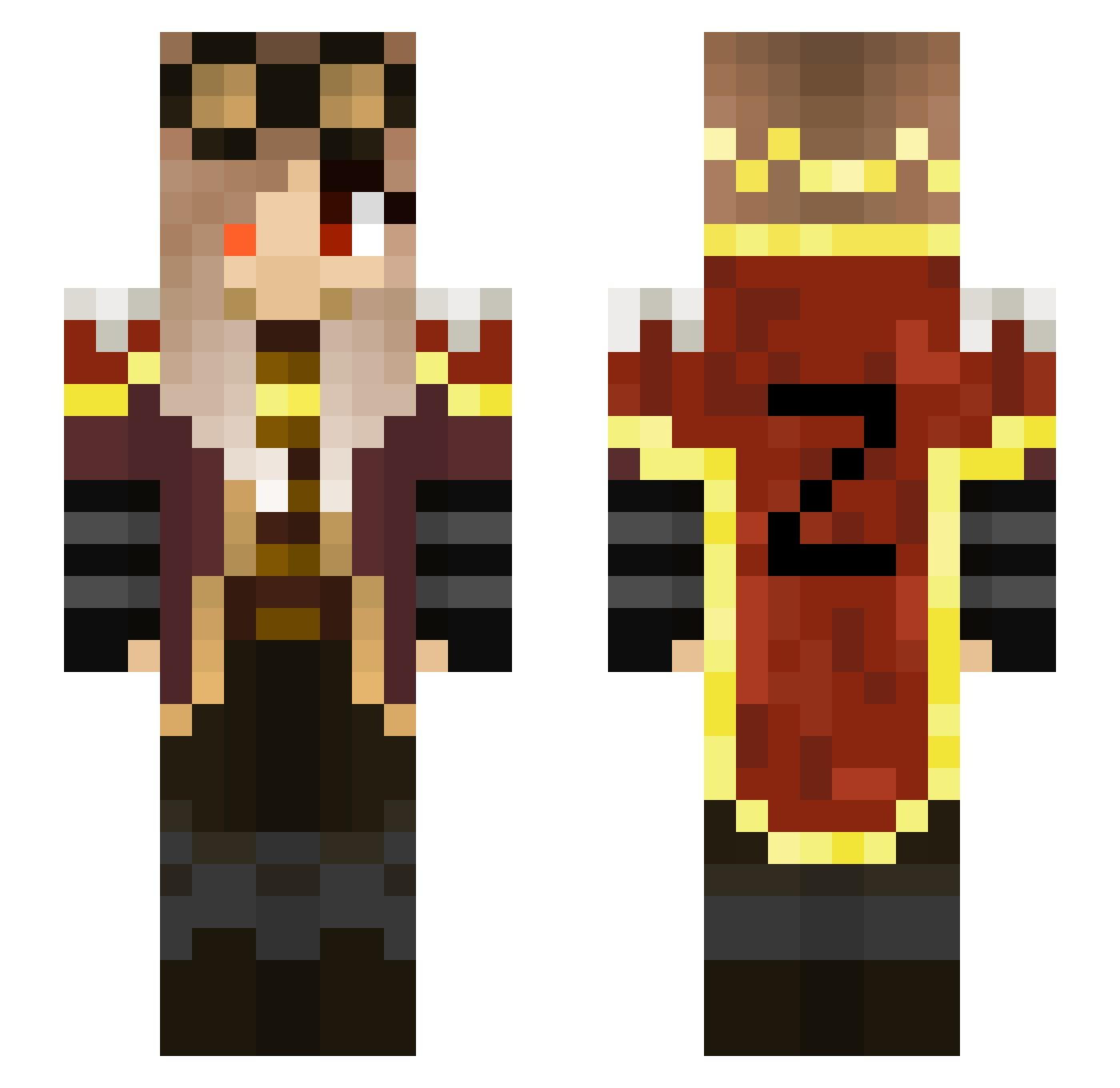 Zezia Minecraft skin, front and back view