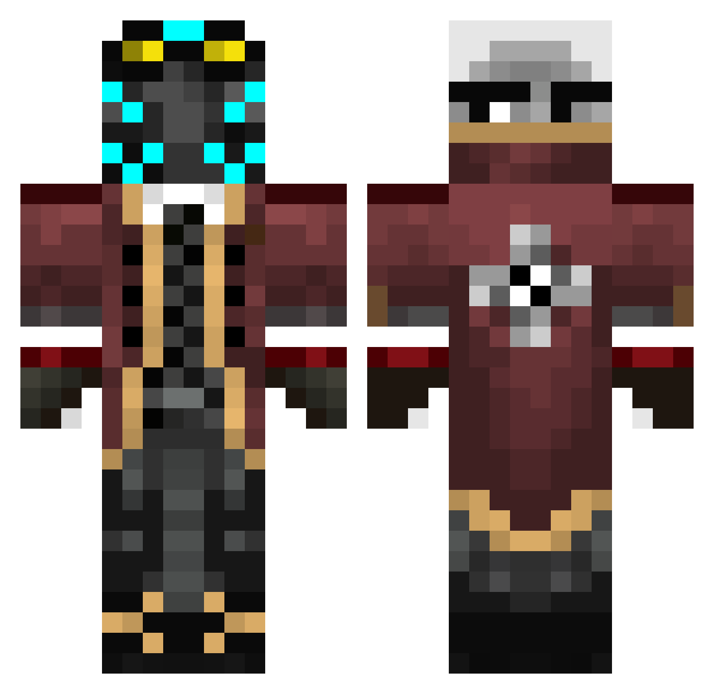 Ather88 Minecraft skin, front and back view