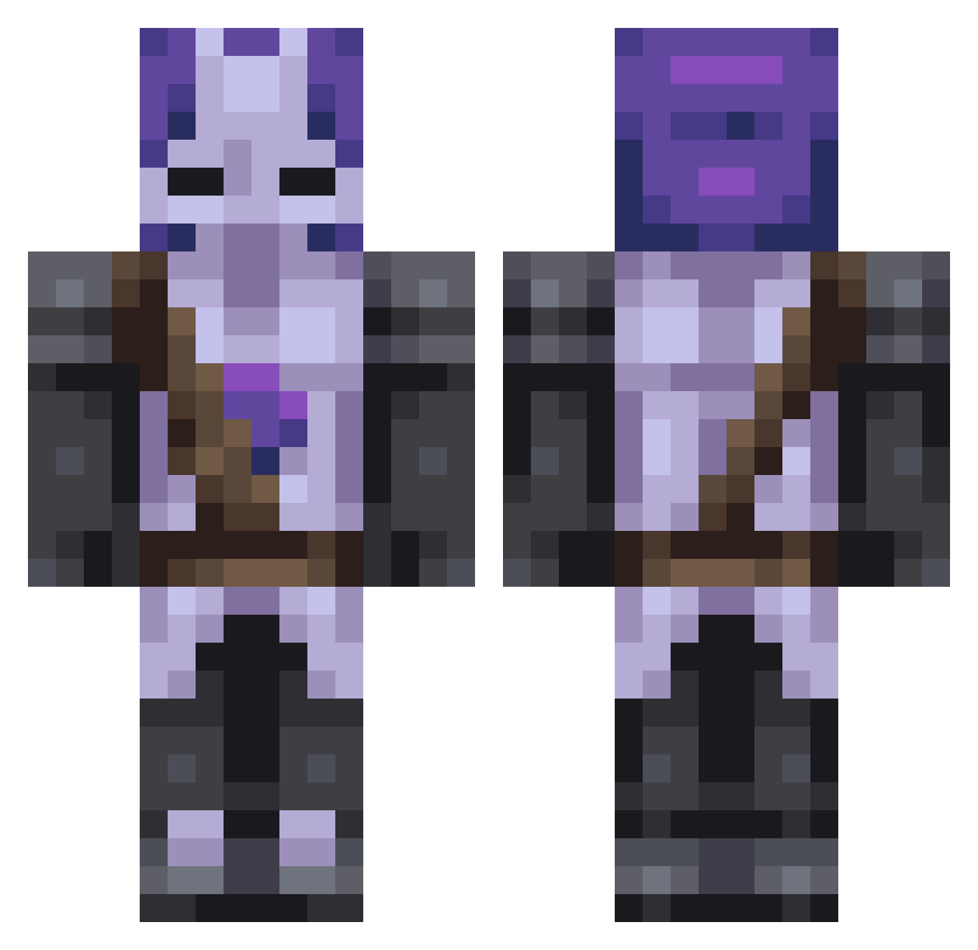 K0JIN Minecraft skin, front and back view
