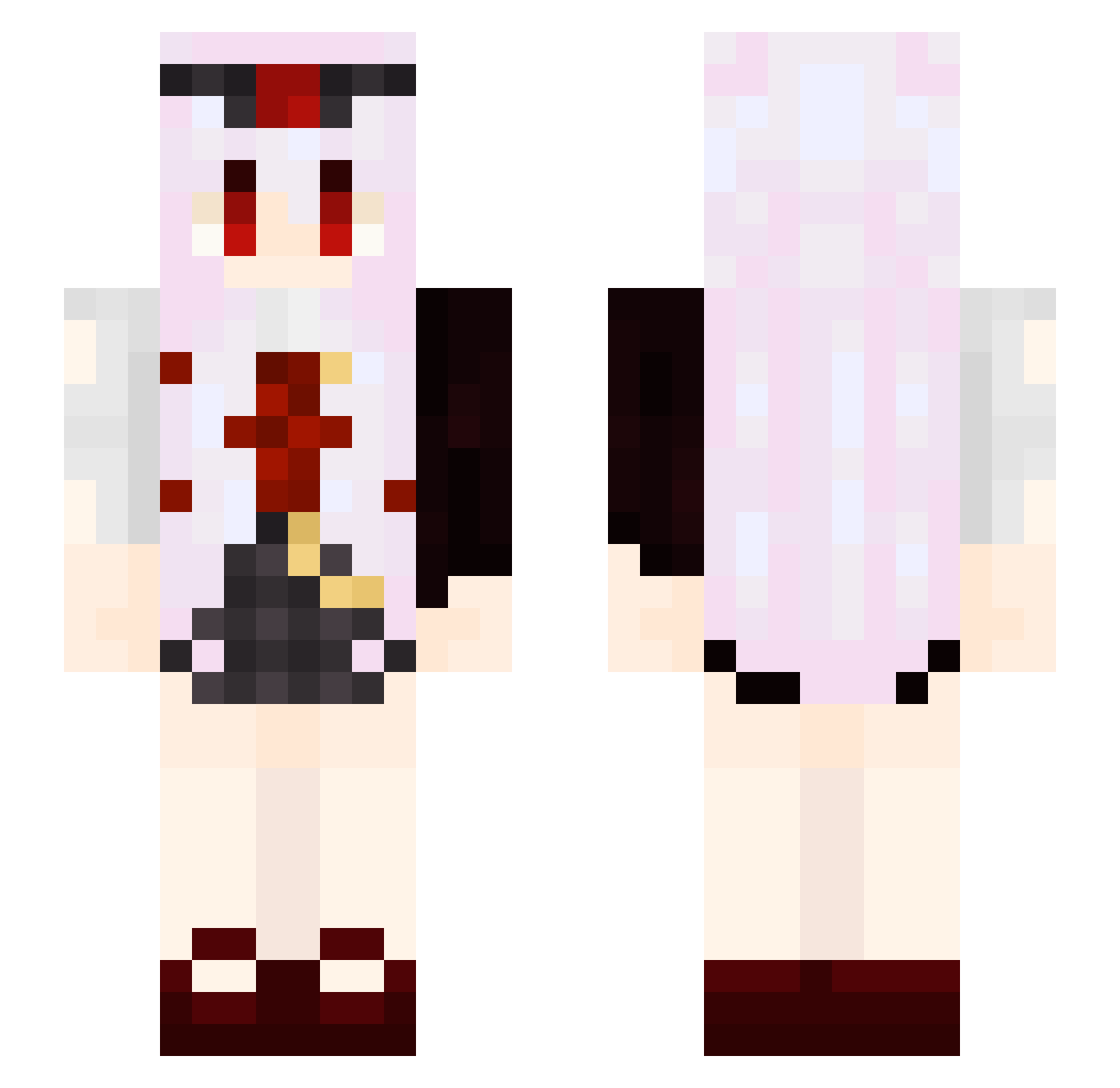 Traffichor Minecraft skin, front and back view