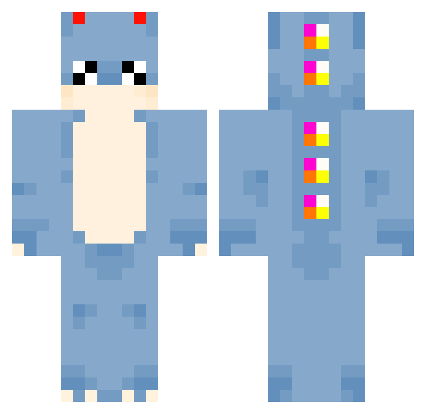 SharkMaster_69 Minecraft skin, front and back view