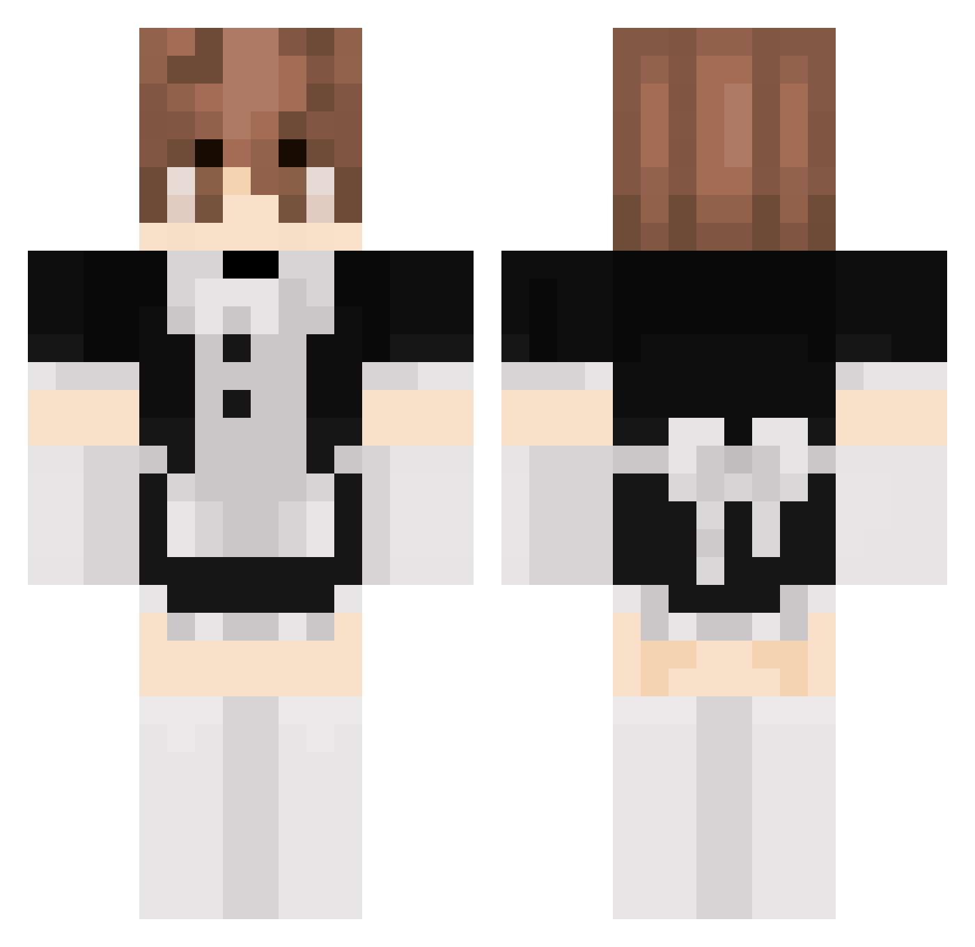 Marf1ss Minecraft skin, front and back view