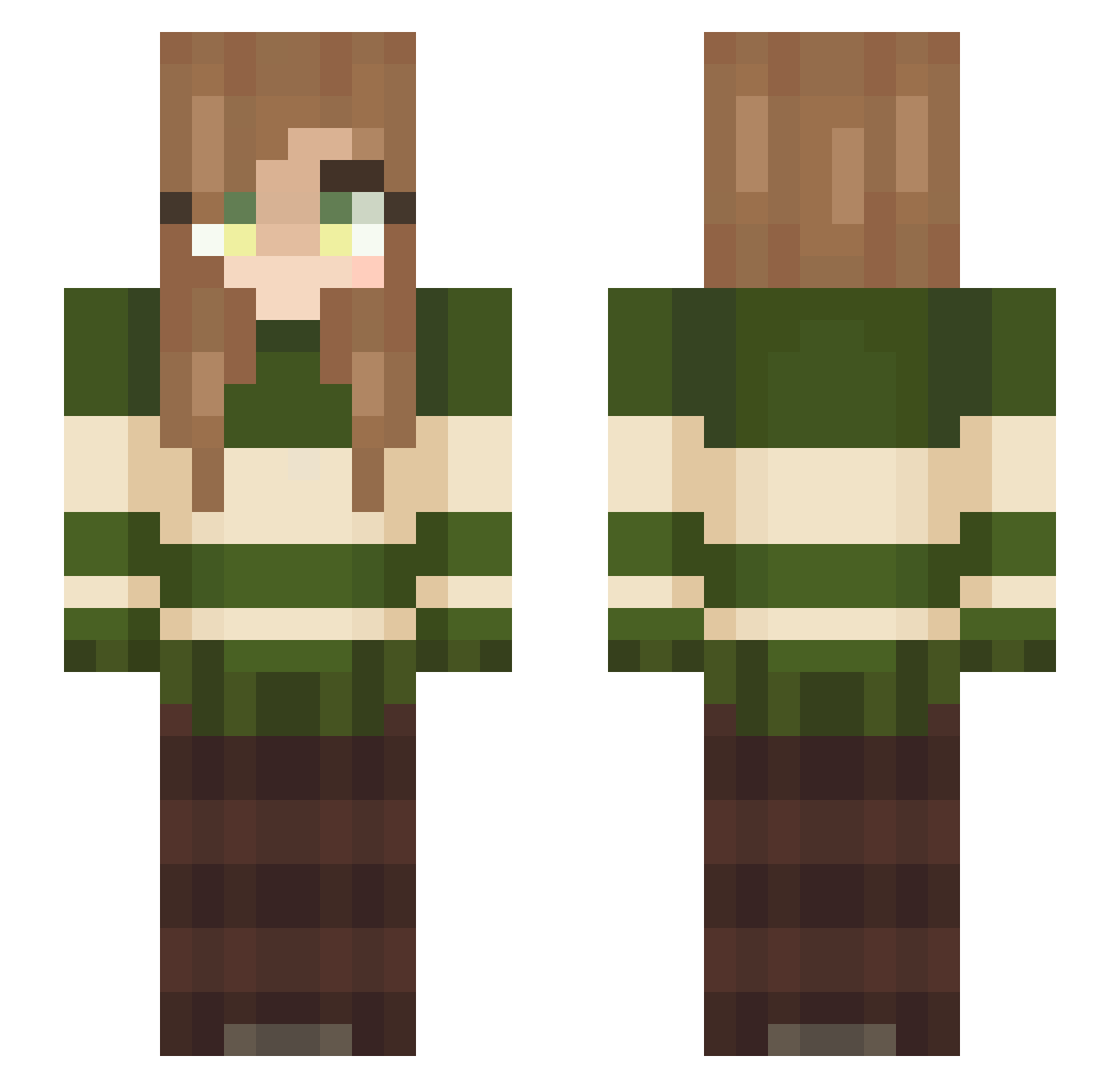 MonaSerenity Minecraft skin, front and back view