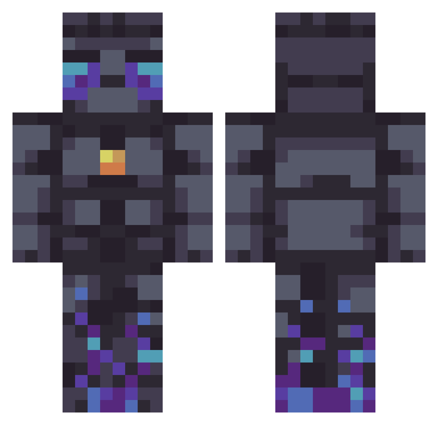 HasanRG Minecraft skin, front and back view