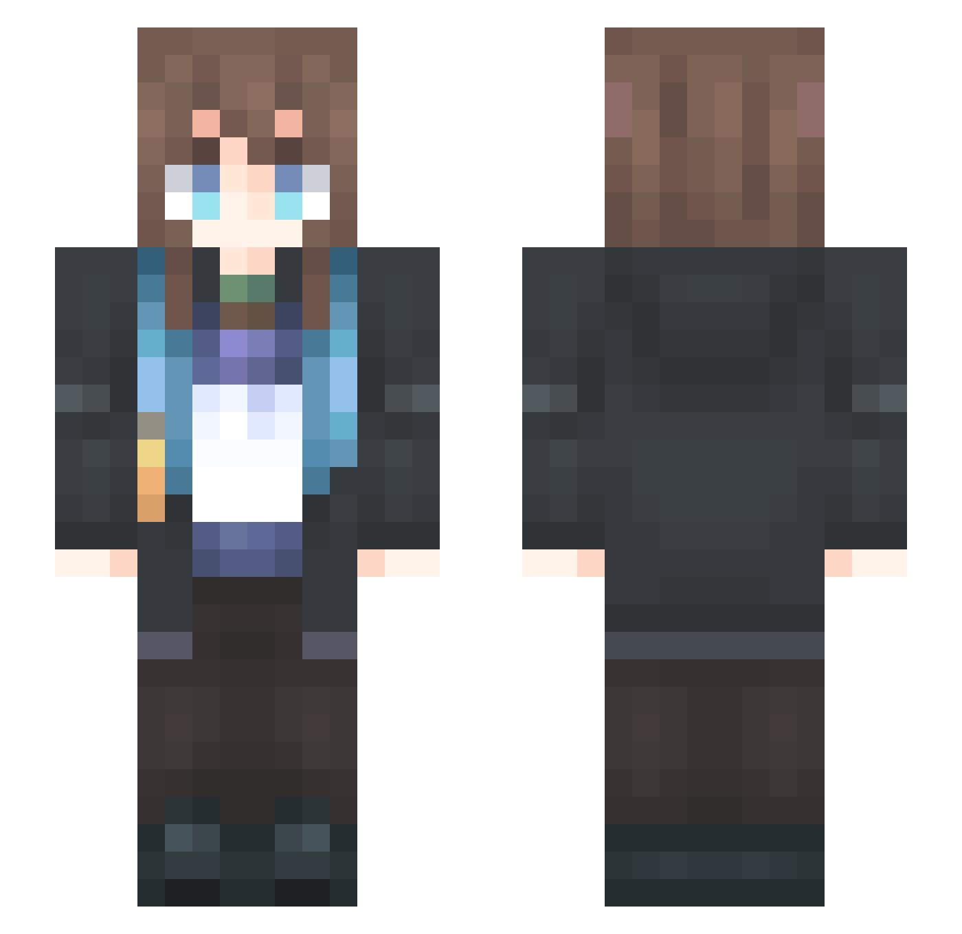 xiao_pa Minecraft skin, front and back view
