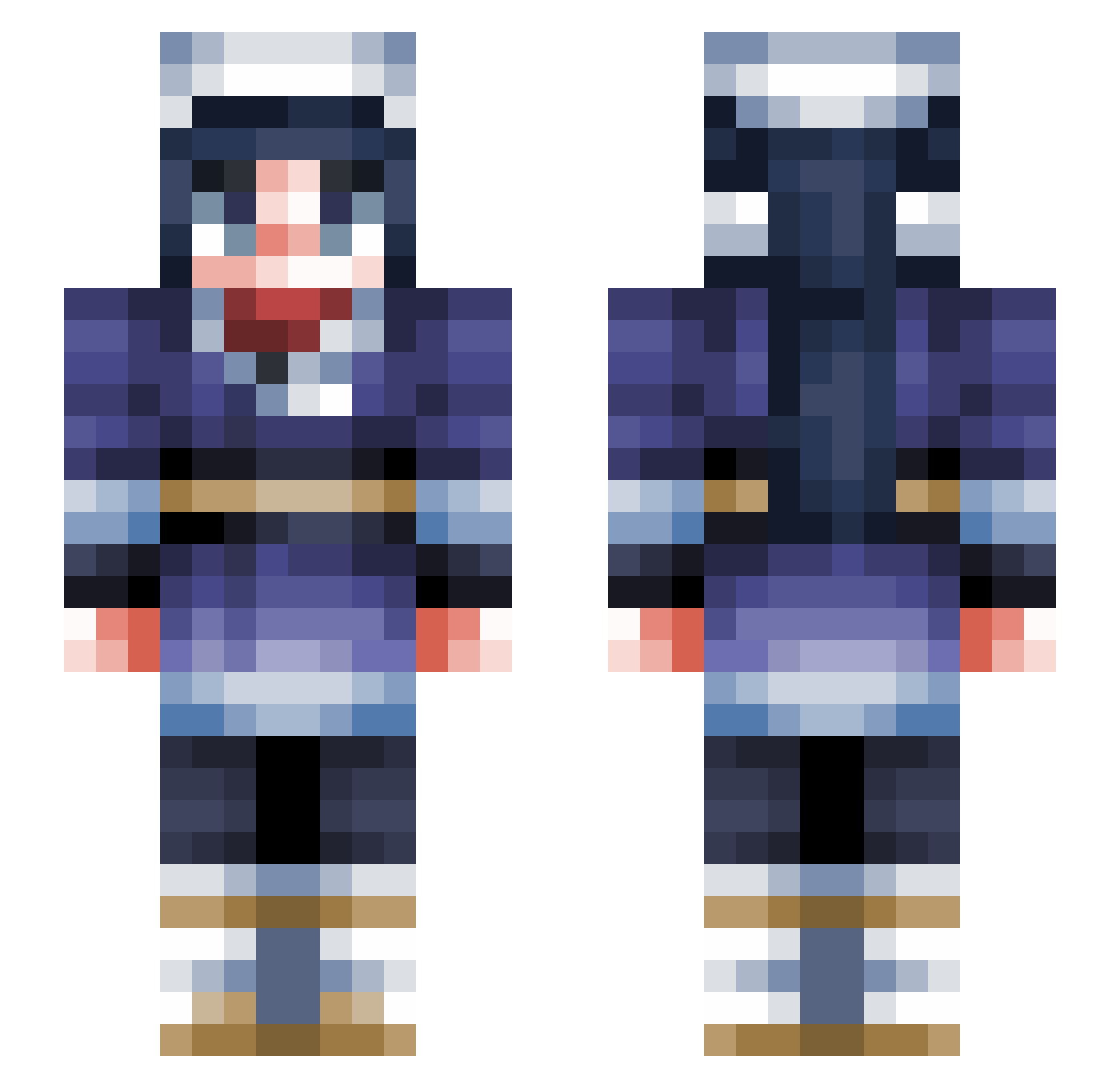 TiWabbit Minecraft skin, front and back view
