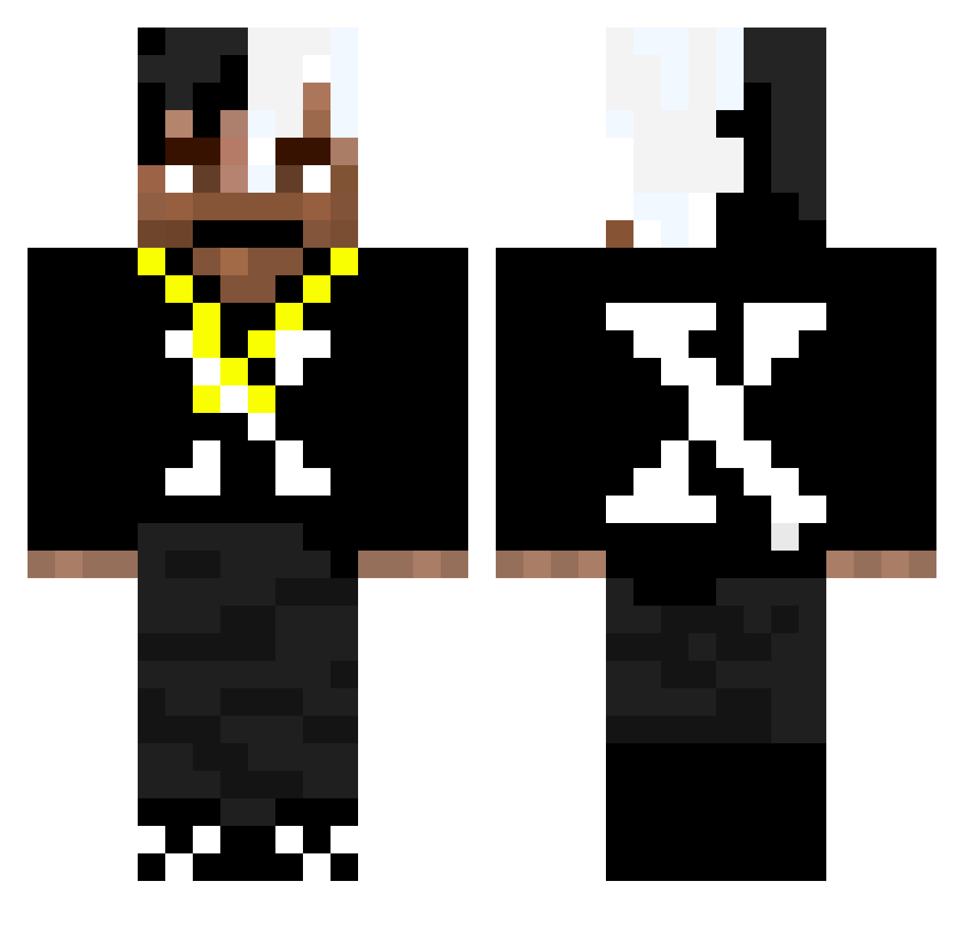 nonpassionate Minecraft skin, front and back view