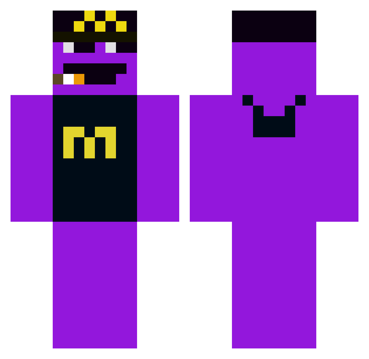 manbehindtheburg Minecraft skin, front and back view