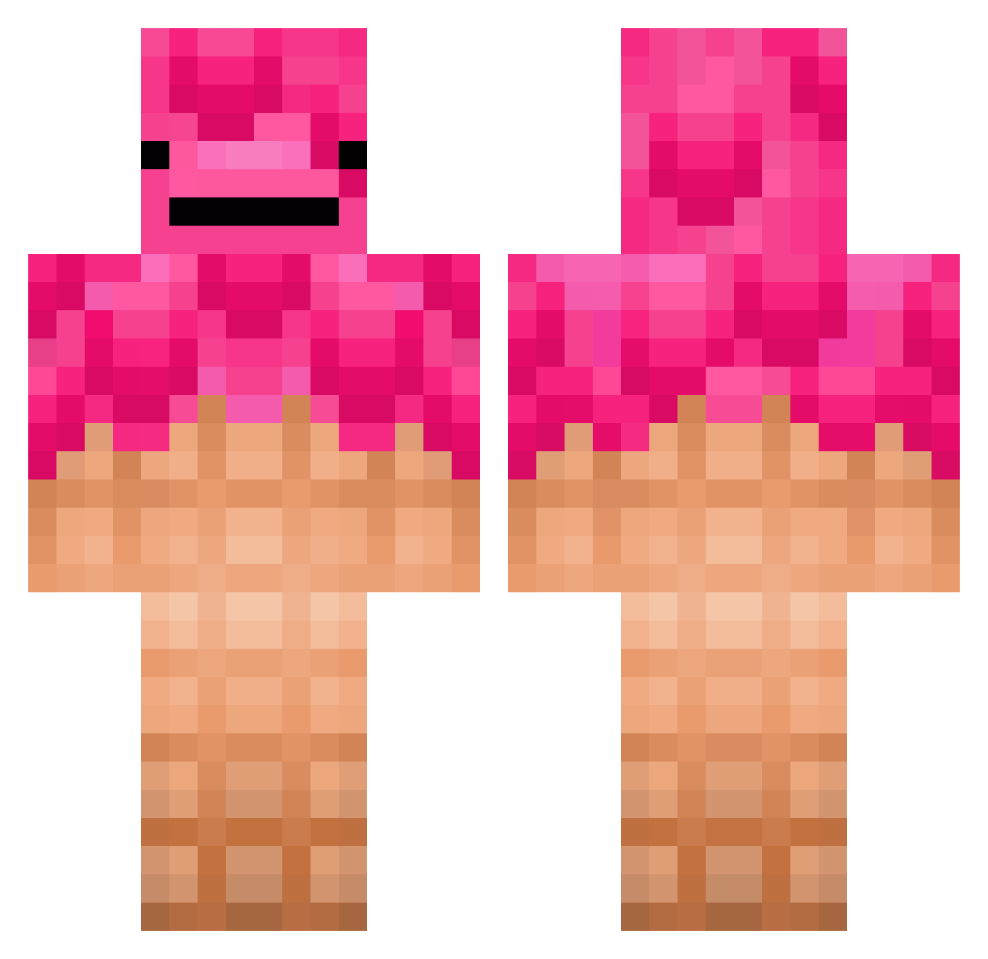 Sawtimber Minecraft skin, front and back view