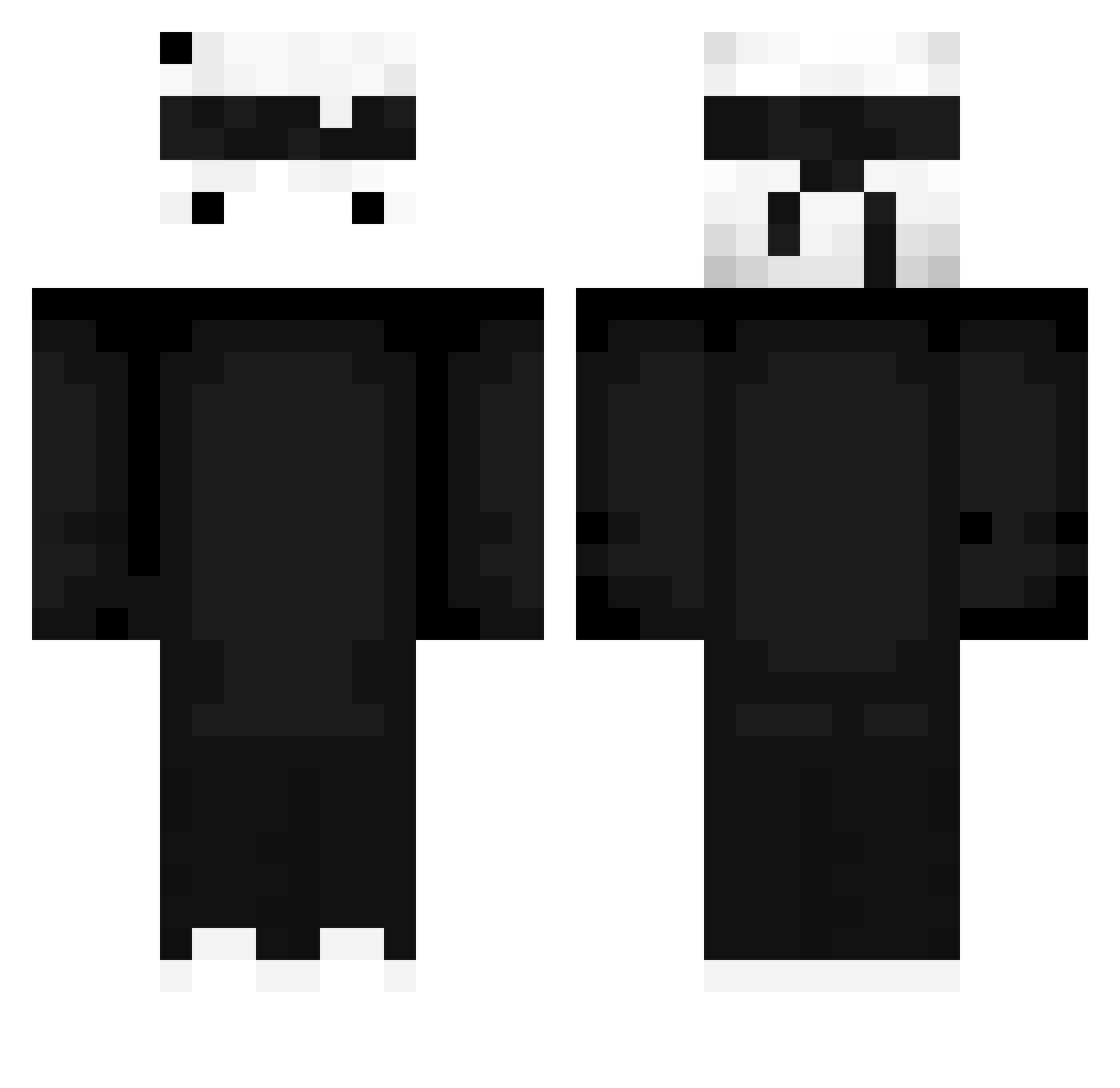 Princceee Minecraft skin, front and back view