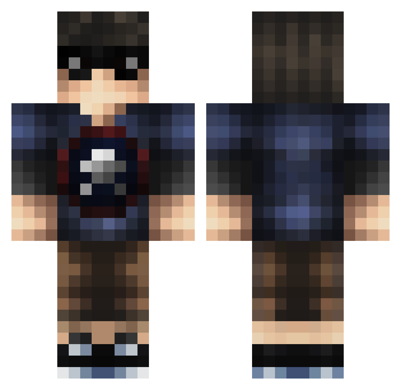 MiamiMessi Minecraft skin, front and back view