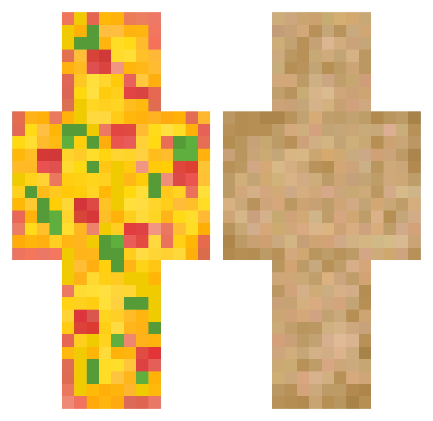 Swe_Pizzaman Minecraft skin, front and back view