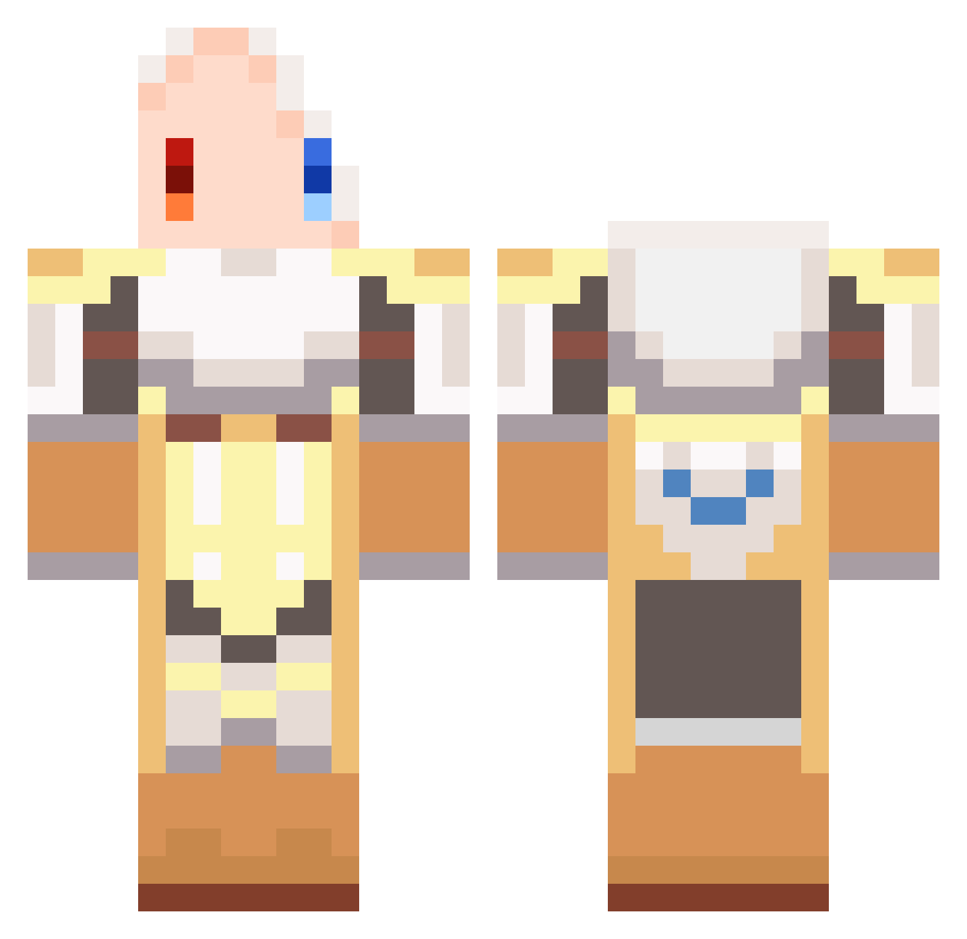 Sanct Minecraft skin, front and back view