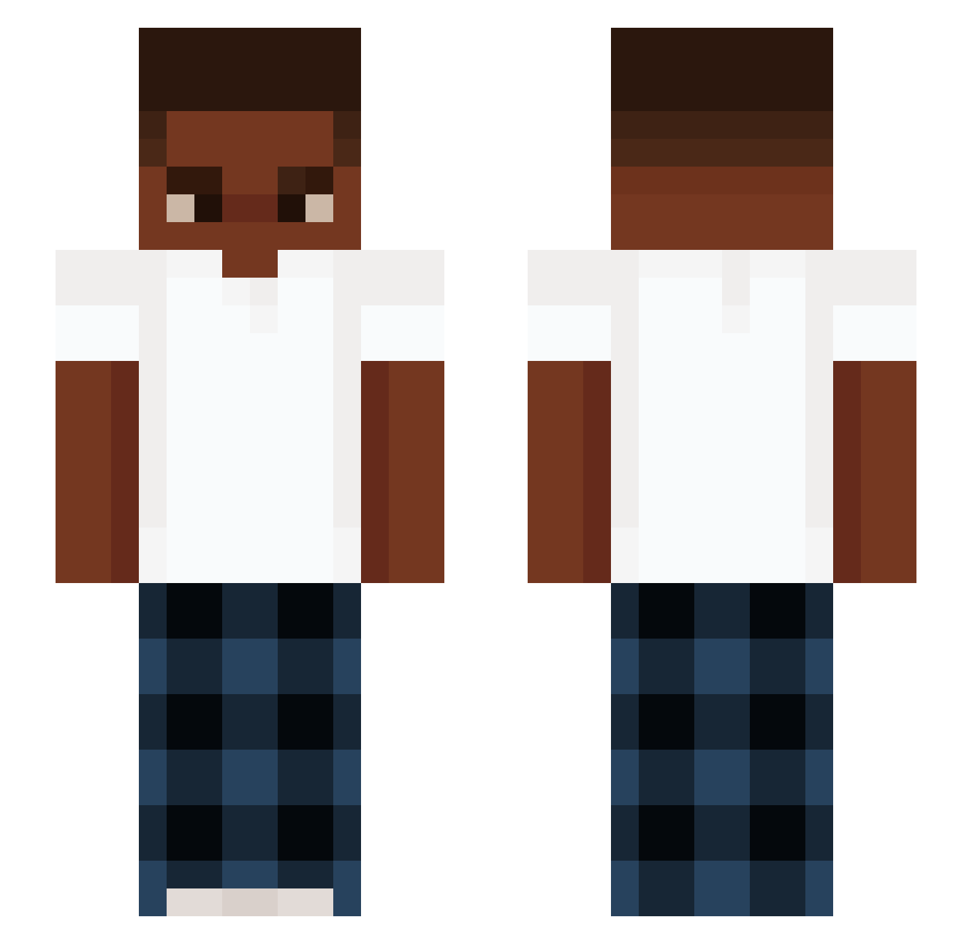 _rolled Minecraft skin, front and back view