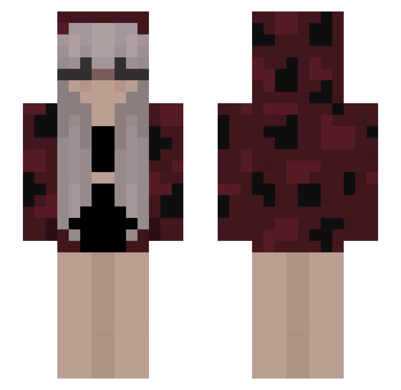 SkYShe_ Minecraft skin, front and back view
