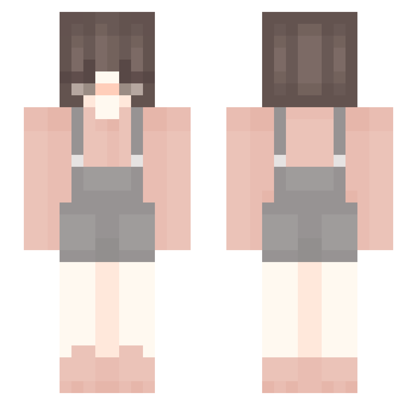 leacrypt Minecraft skin, front and back view