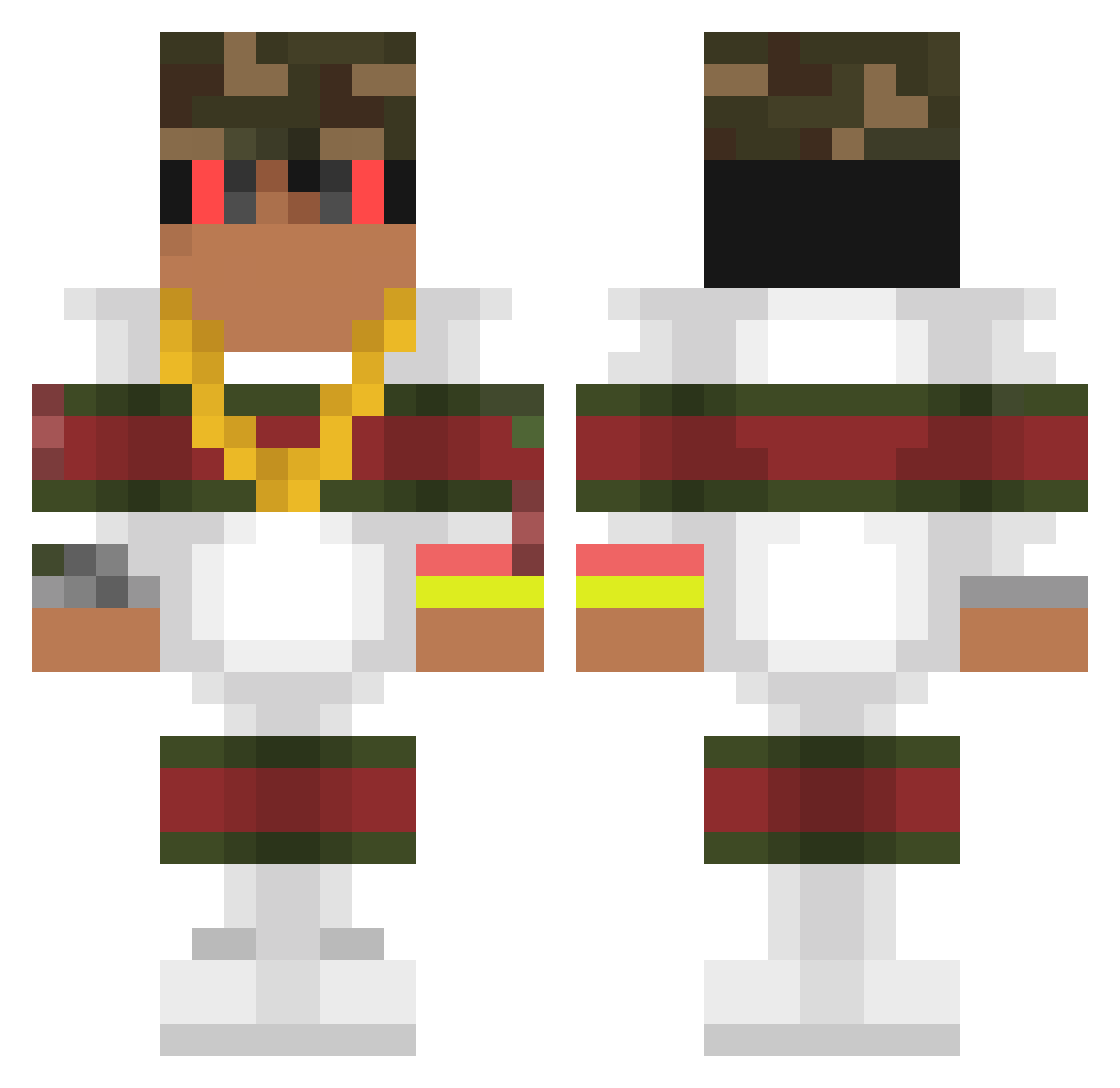 yuungsama Minecraft skin, front and back view
