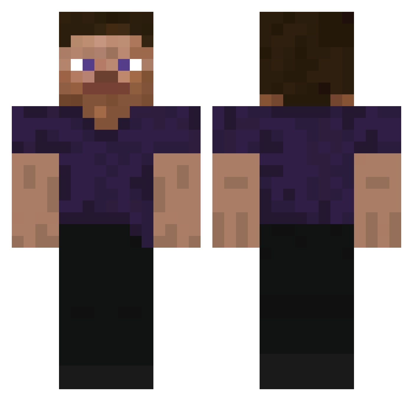 roomifune Minecraft skin, front and back view