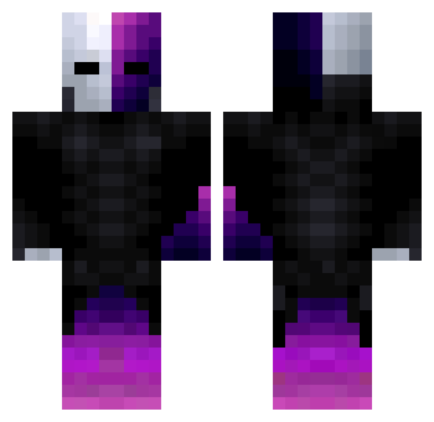 epurp Minecraft skin, front and back view