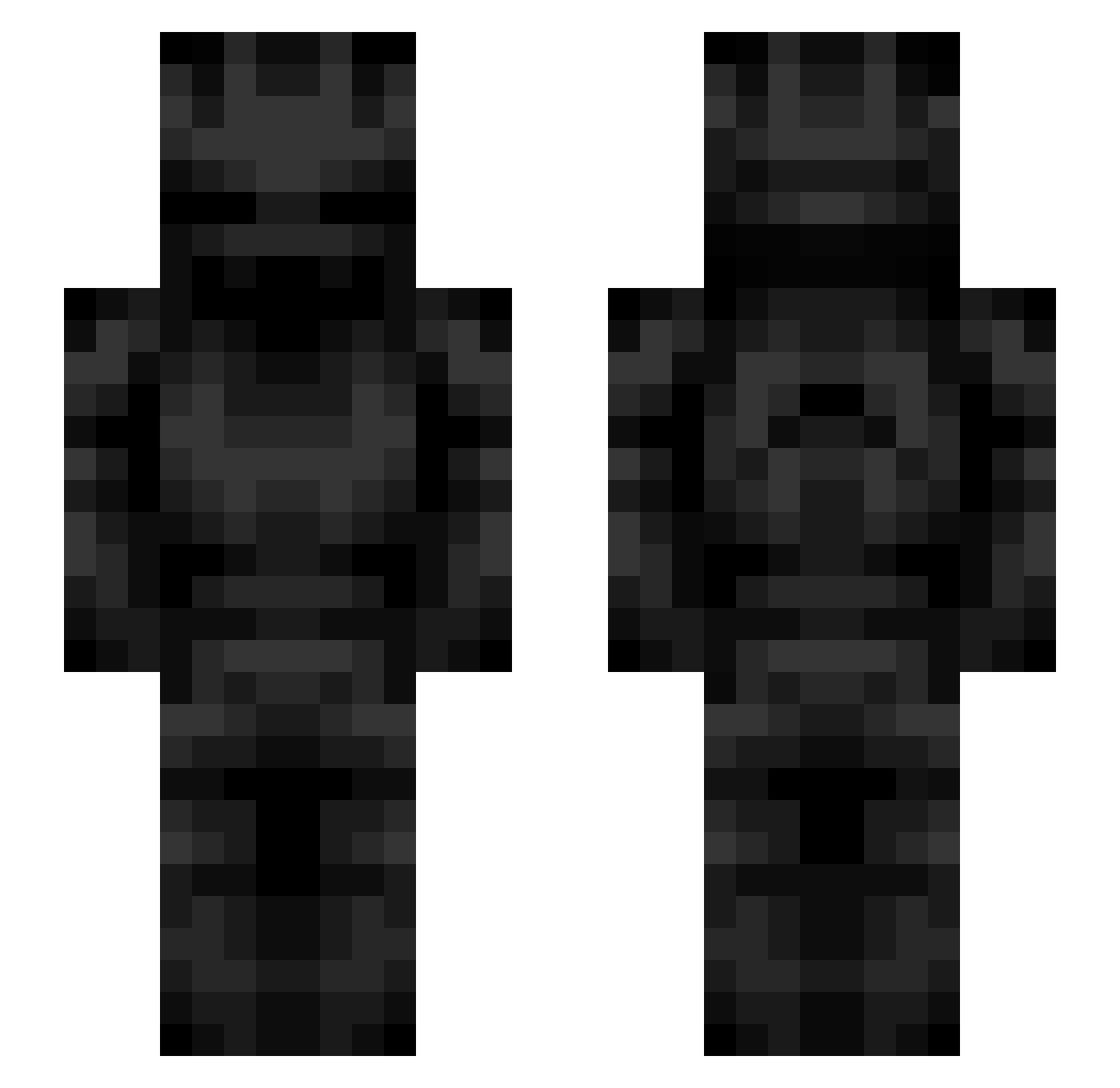 Baroochi Minecraft skin, front and back view