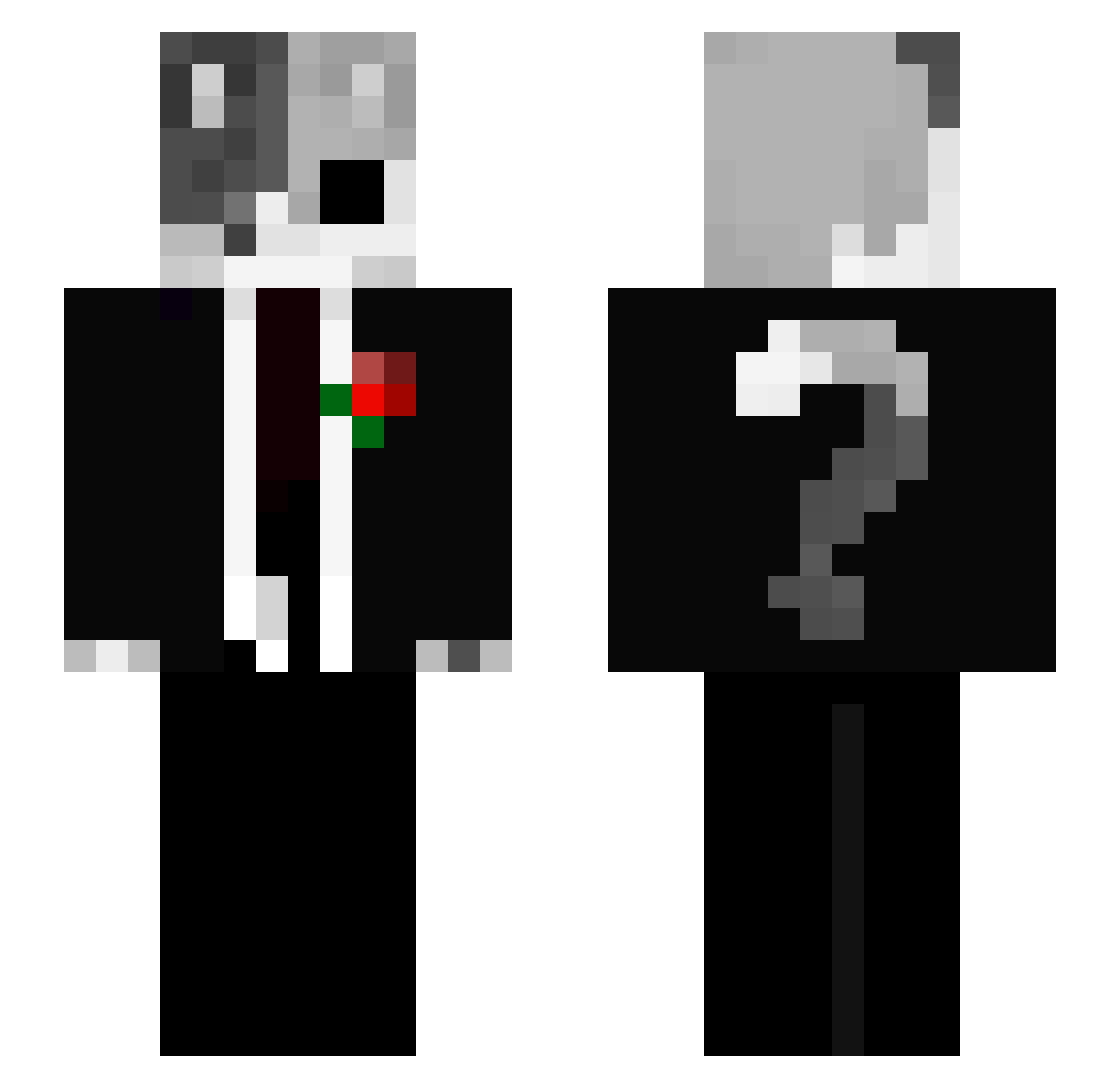 POCOSUSHI Minecraft skin, front and back view