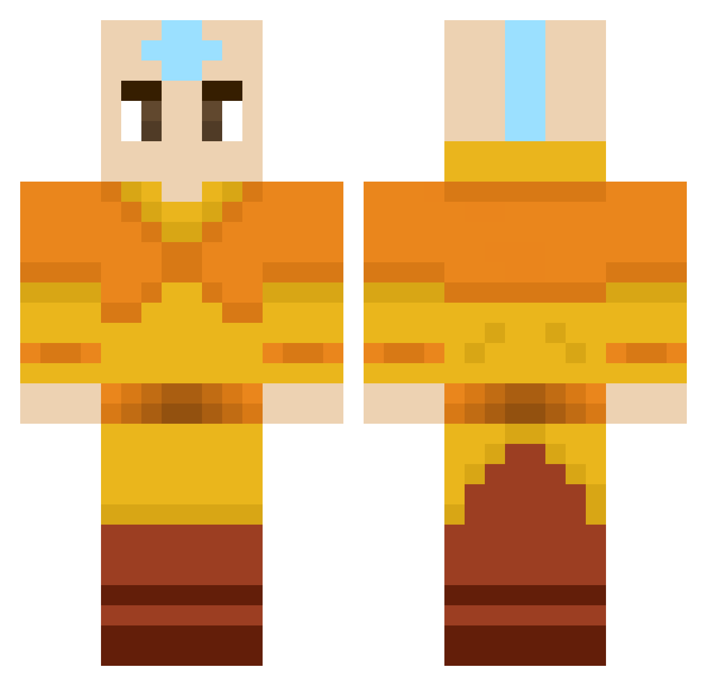Cgstrader Minecraft skin, front and back view