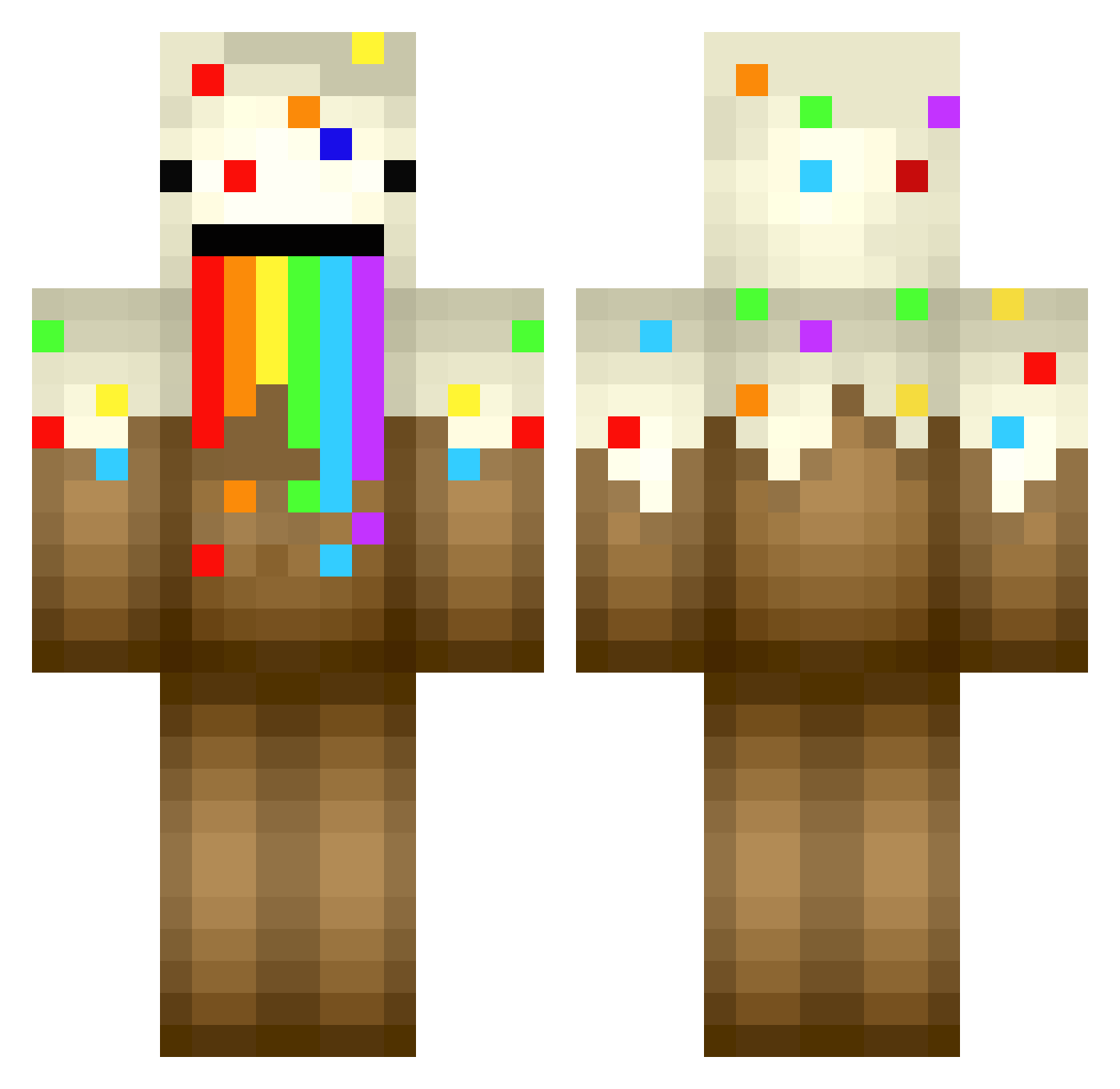 yoloboy721 Minecraft skin, front and back view