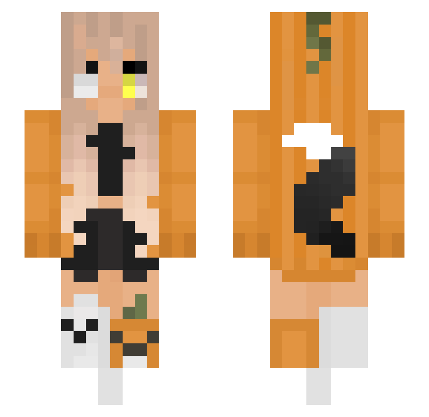 nivheau Minecraft skin, front and back view