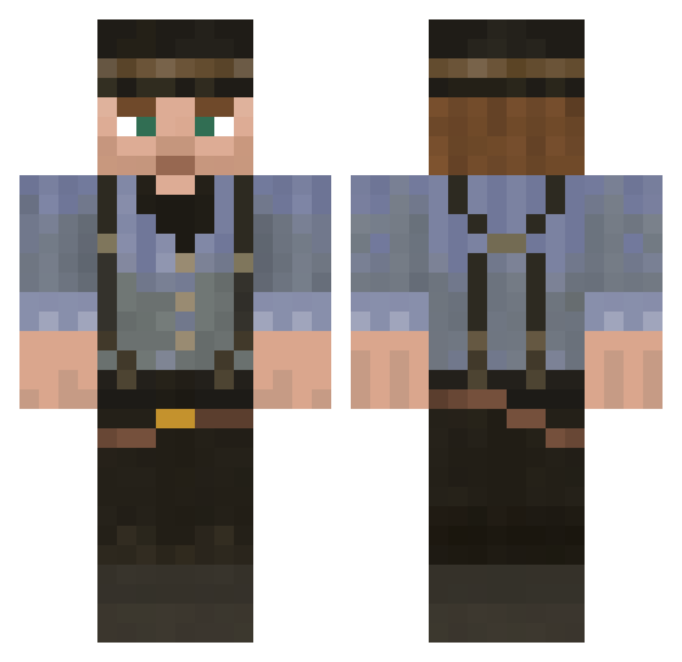 hillmynah Minecraft skin, front and back view