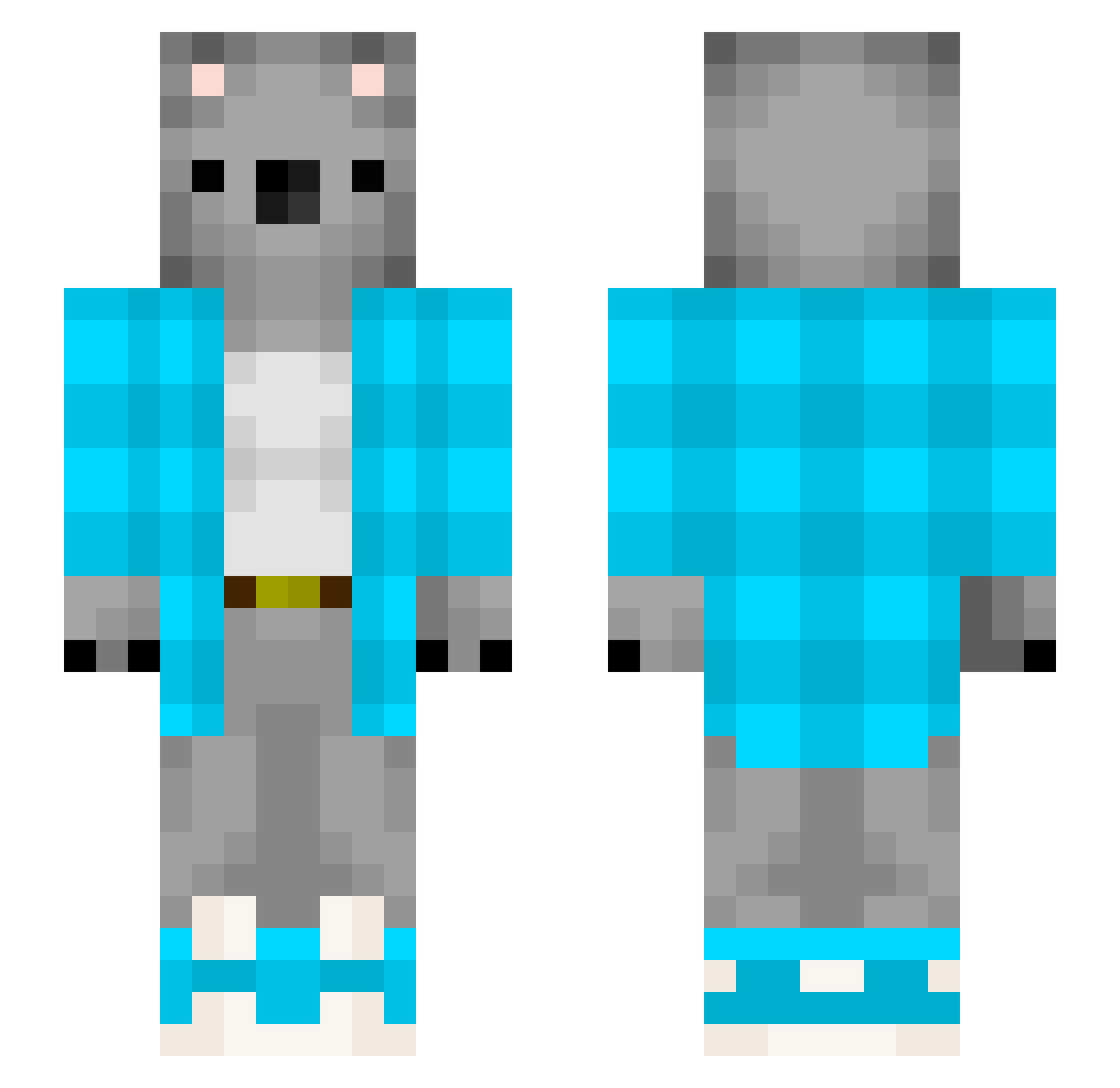 Phenylpropane Minecraft skin, front and back view