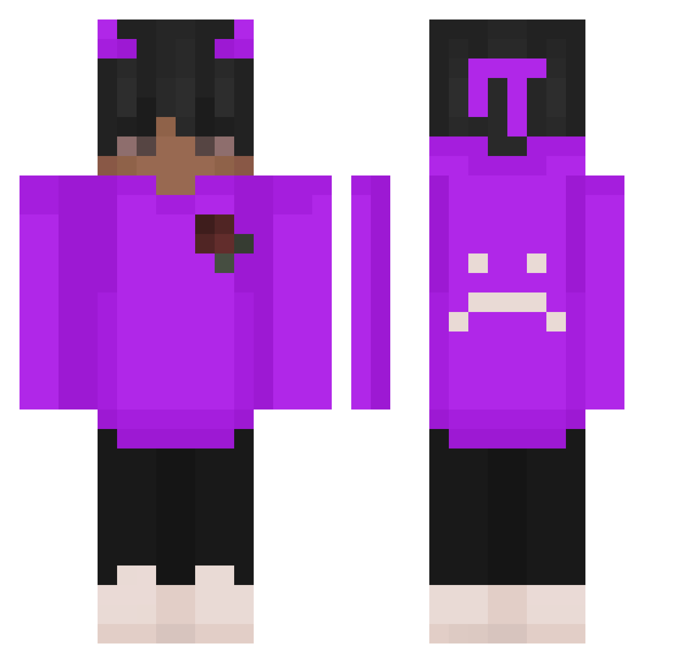 ZIBLAKINGGG0 Minecraft skin, front and back view