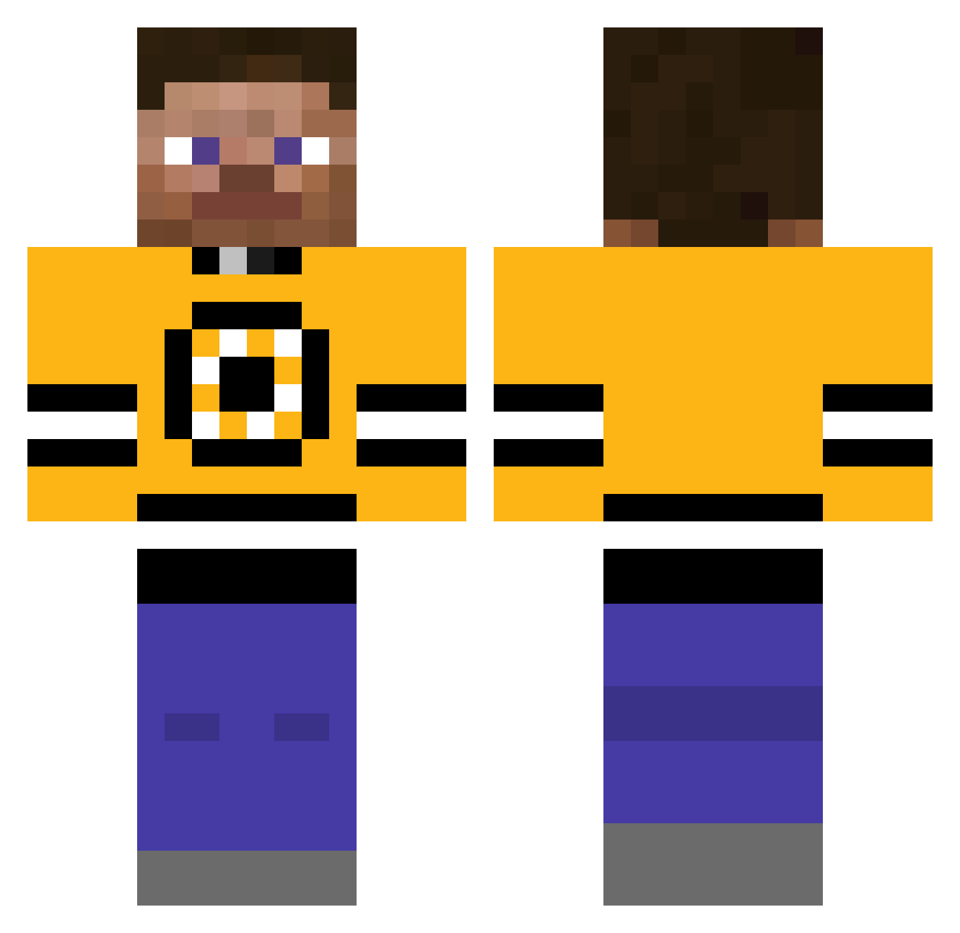 MastaSchmitty Minecraft skin, front and back view