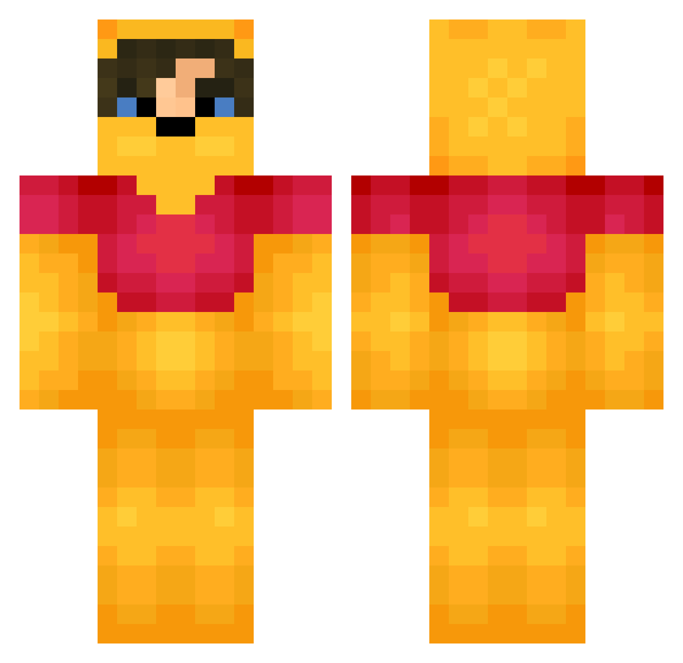 Tinzii Minecraft skin, front and back view