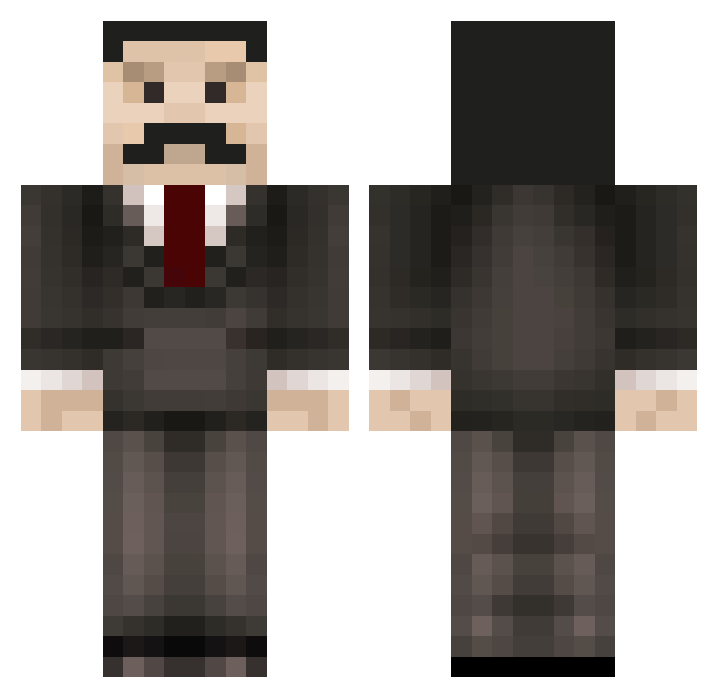 MumboJumbo Minecraft skin, front and back view