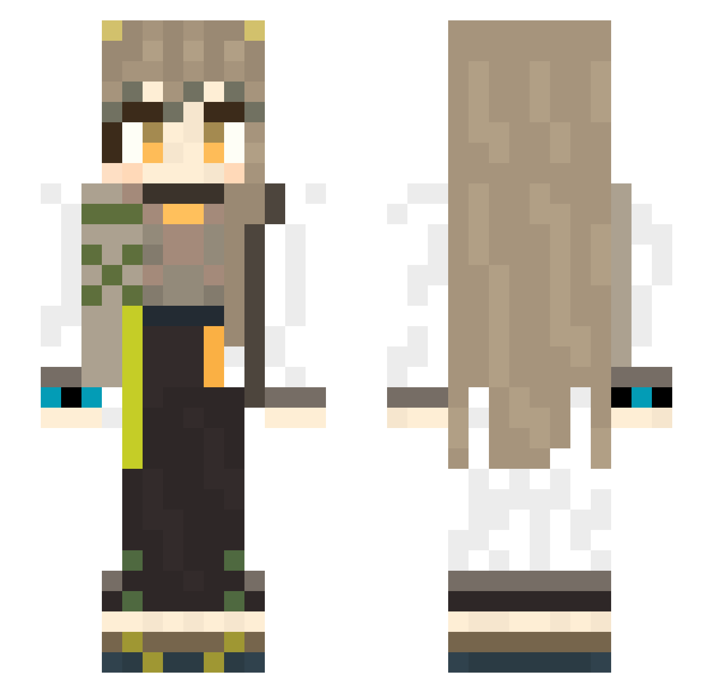 Aa9801 Minecraft skin, front and back view
