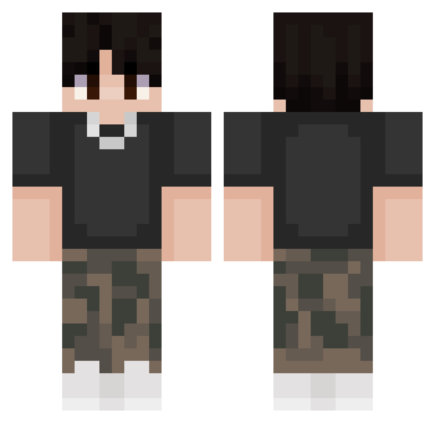 Cartoon2621 Minecraft skin, front and back view