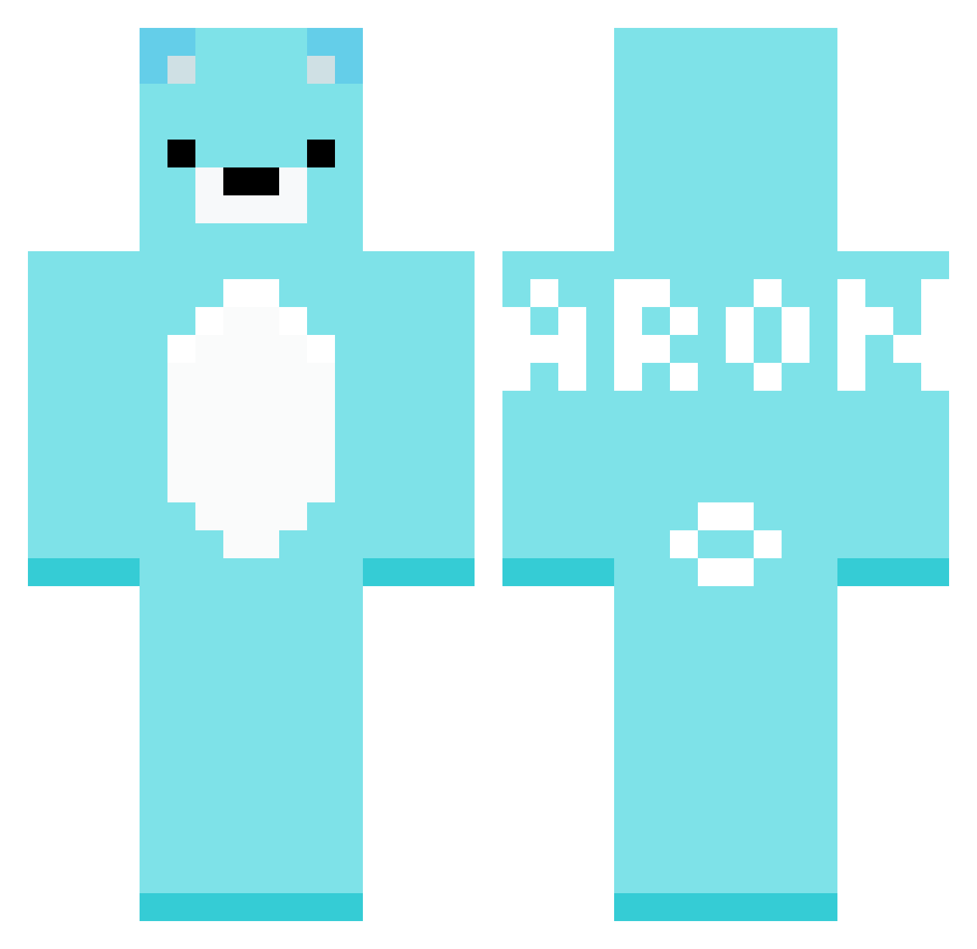 Aron_Der_Heilige Minecraft skin, front and back view
