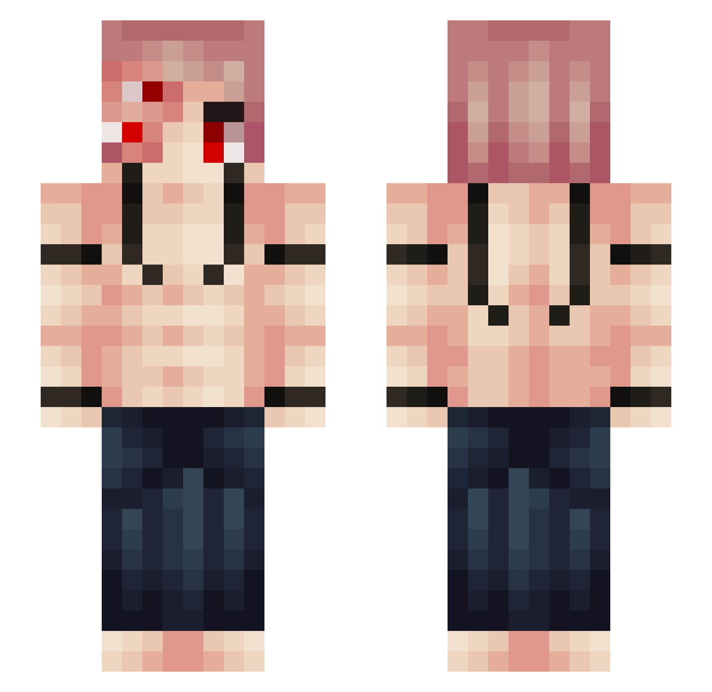 22mo22 Minecraft skin, front and back view