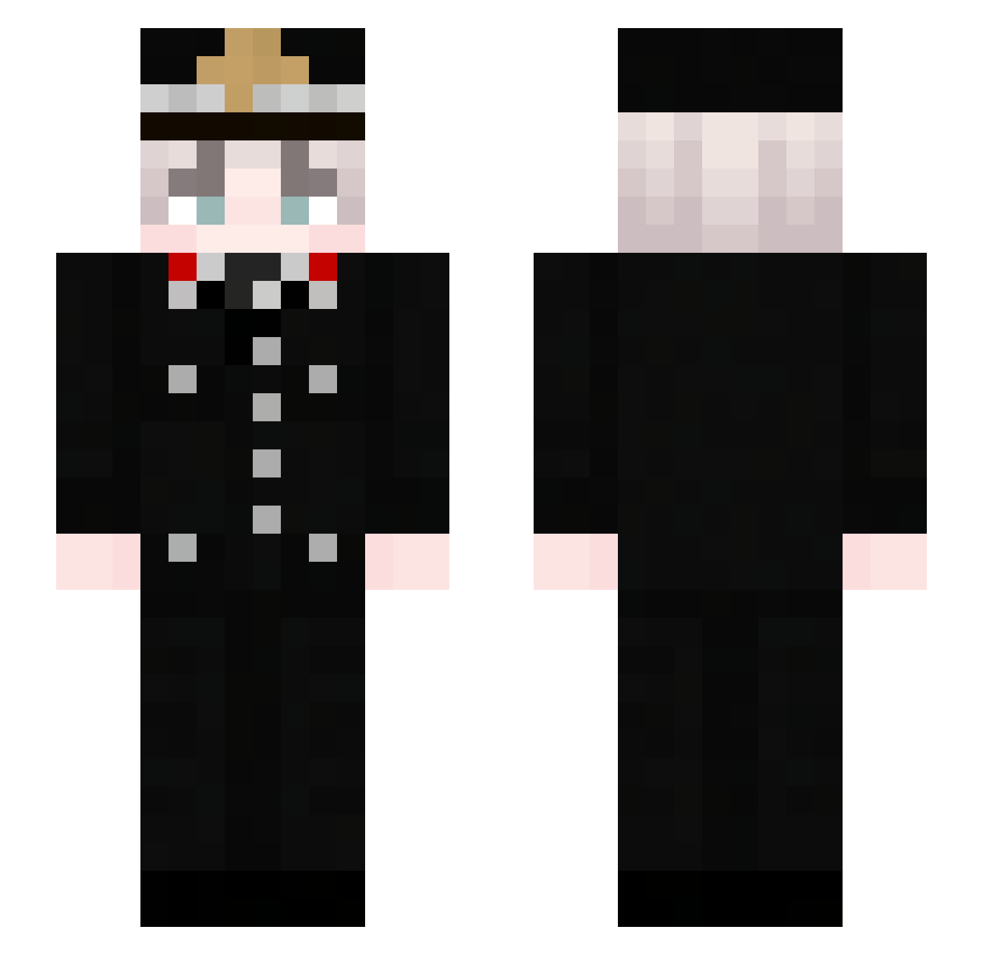 Heaazzy Minecraft skin, front and back view