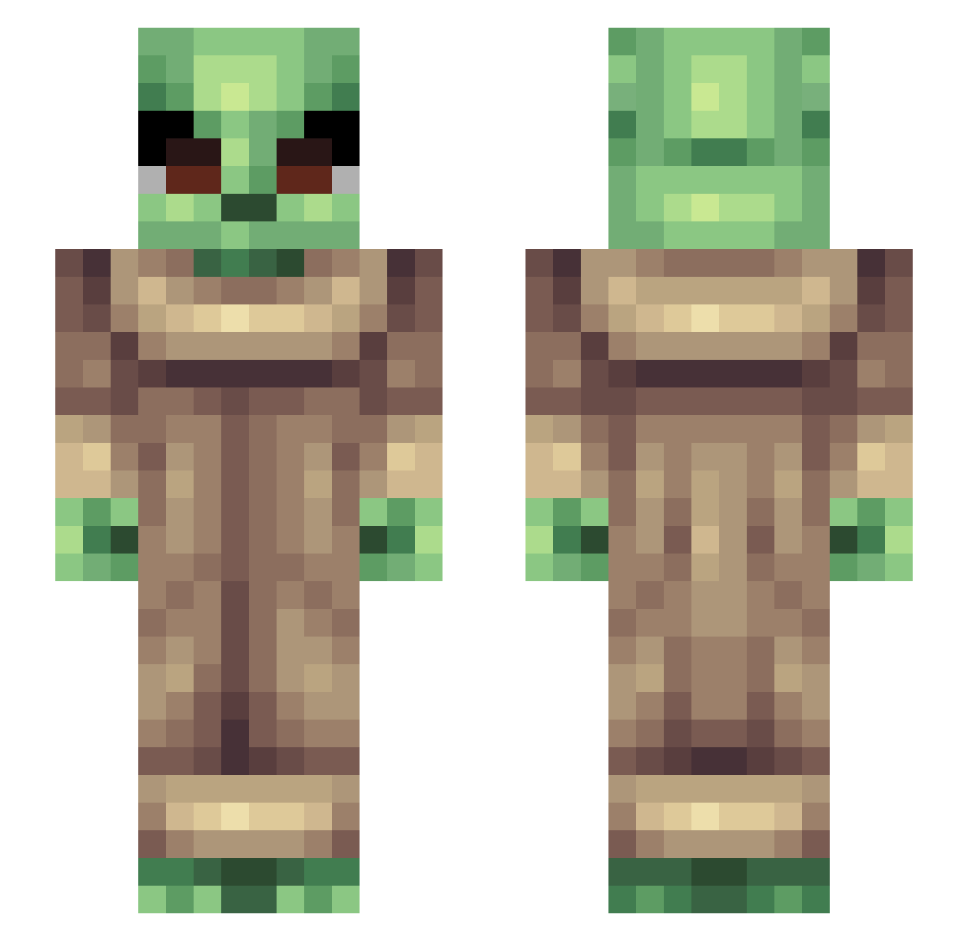 plungers Minecraft skin, front and back view