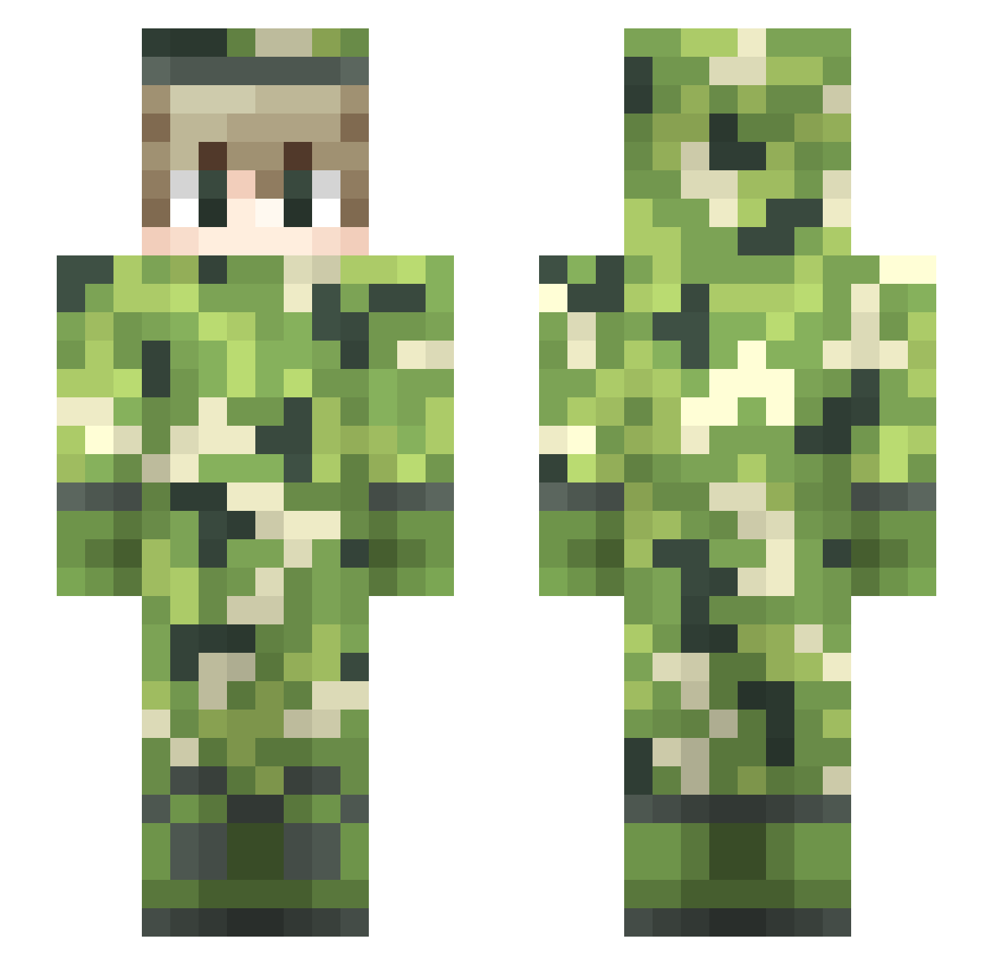 MissADay Minecraft skin, front and back view