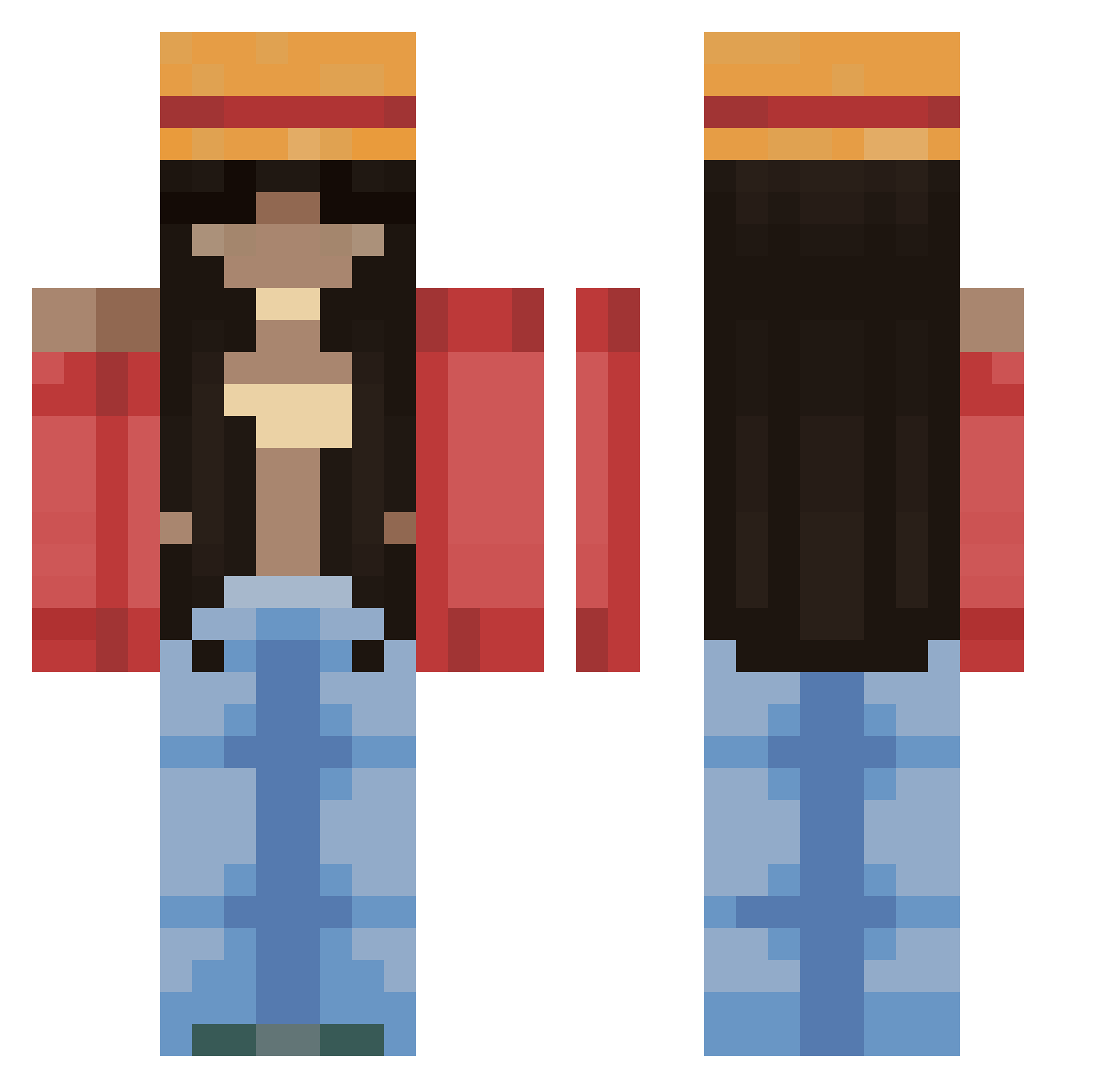 NekoUnU Minecraft skin, front and back view